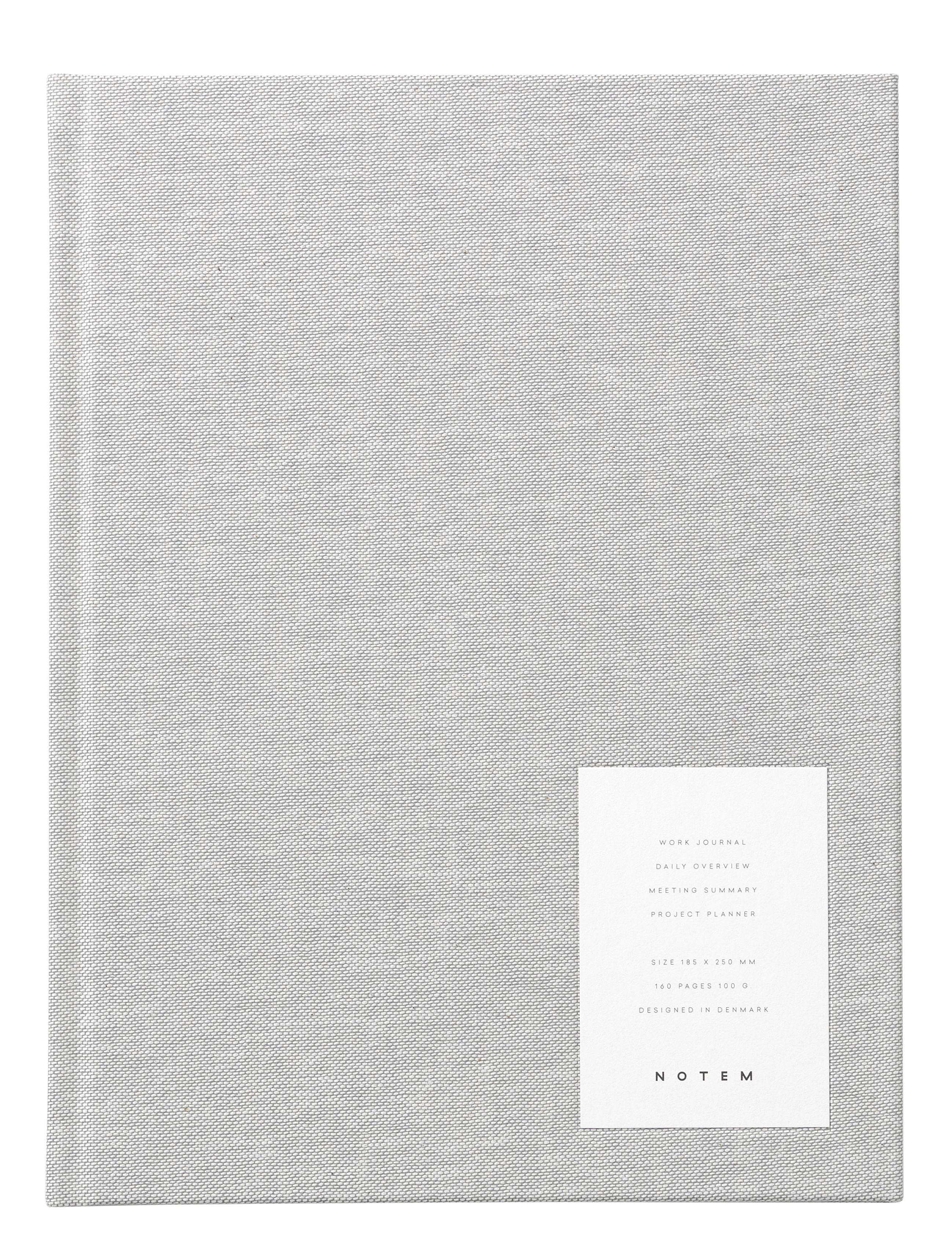 Notem Studio Even Work Journal Large, Light Gray Cloth