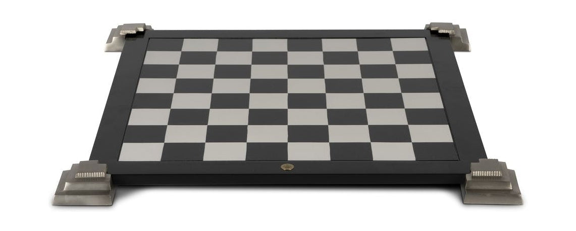 Authentic Models 2 Sided Game Board For Chess And Checkers, Black