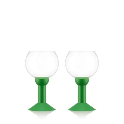 Bodum Oktett Wine Glasses With Plastic Base 2 Pcs., Green