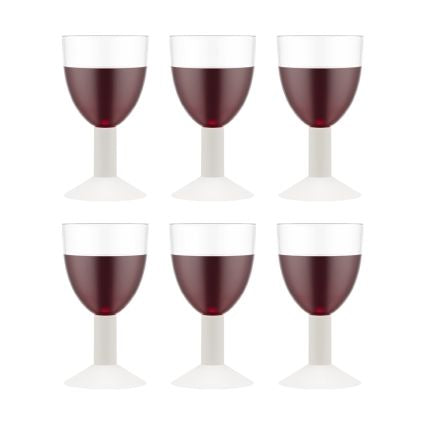 Bodum Oktett, Plastic Red Wine Glasses 6 Pcs., Cream