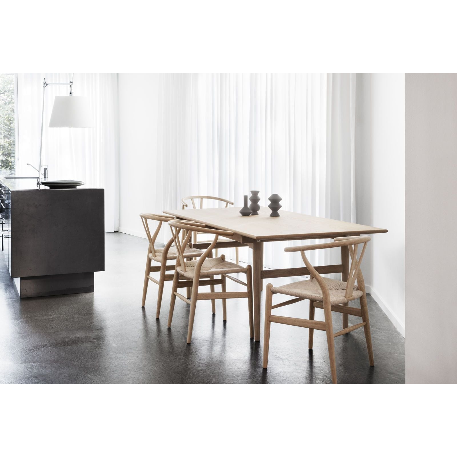 Carl Hansen Ch24 Y Chaise avec cordon en papier naturel Blanc naturel