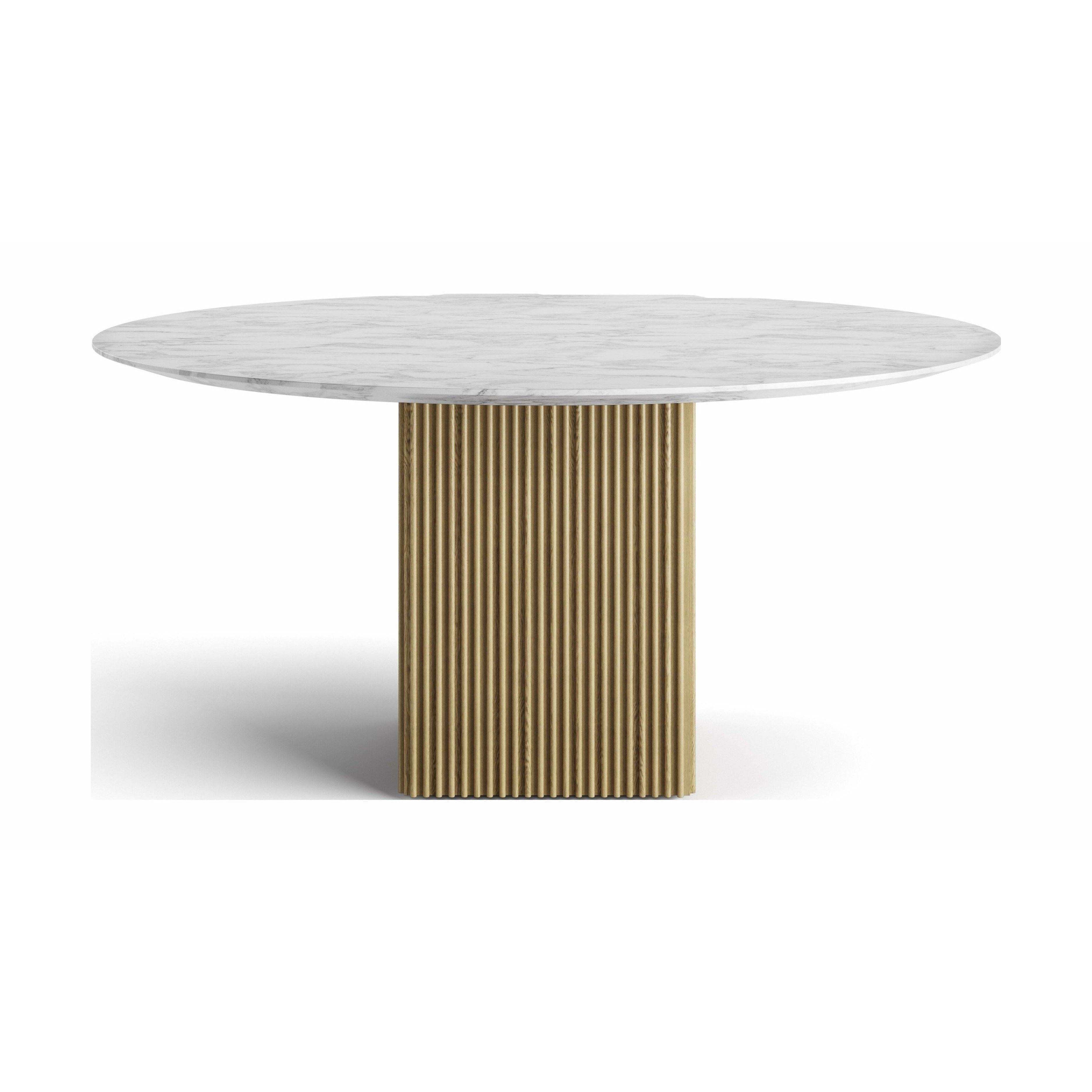 Dk3 Ten Round Dining Table Marble Carrara/Oak Oiled, ø150 Cm