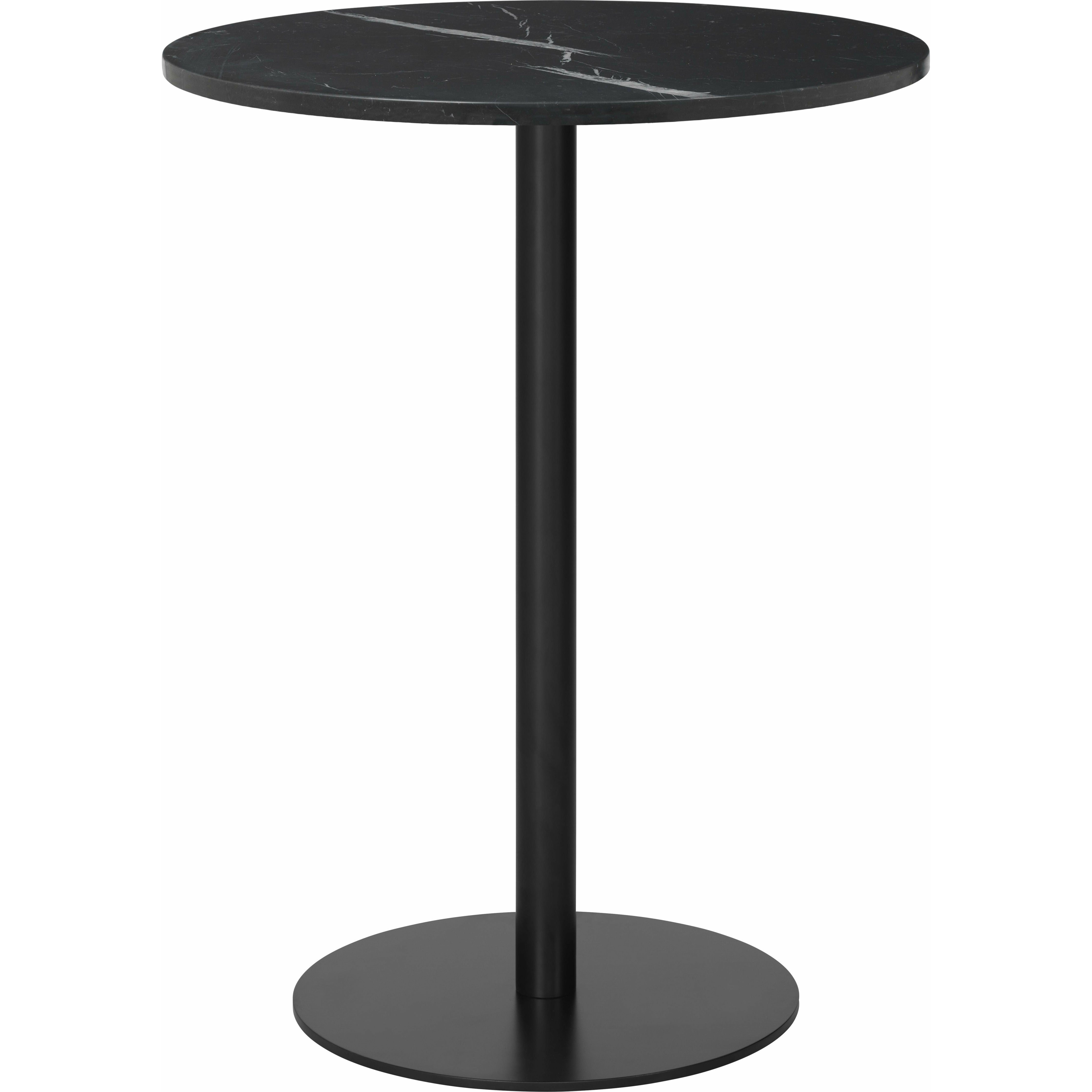 Gubi 1.0 Bar Table Round Black Base Black Marquina Marble ø80cm