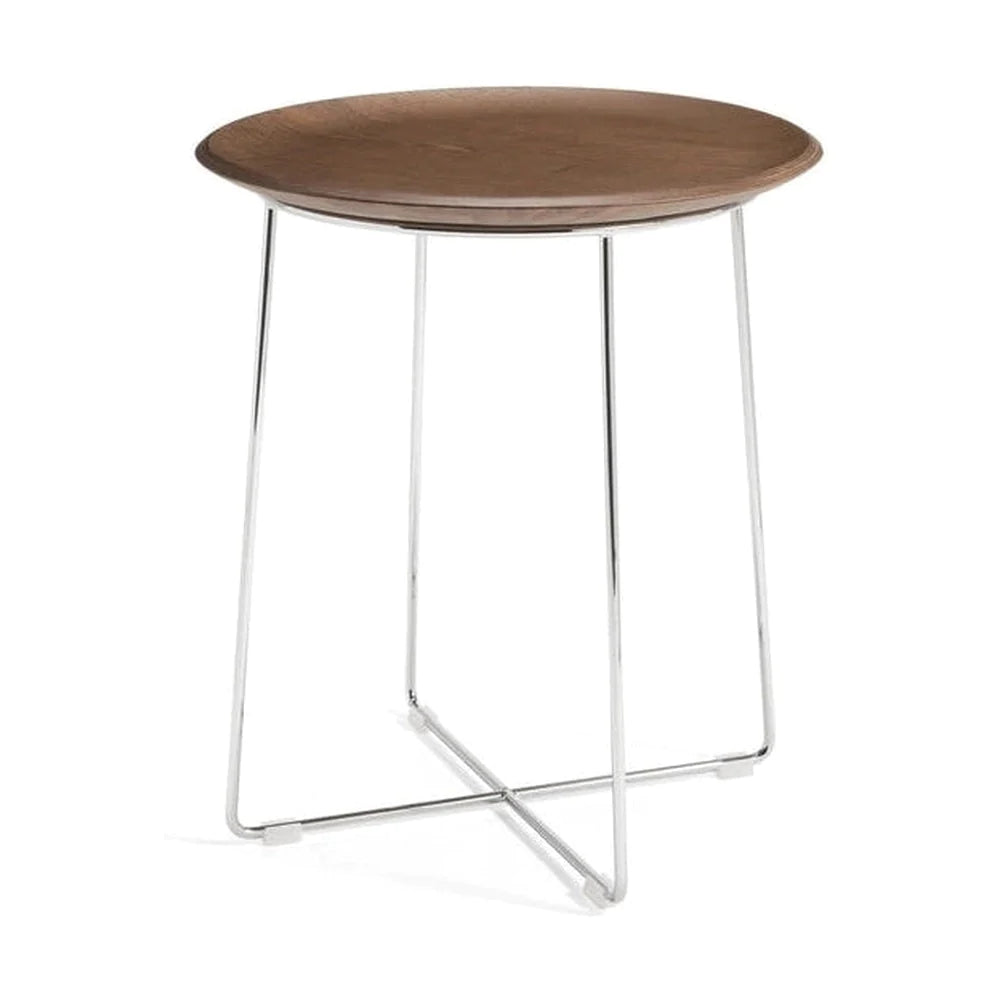 Kartell Al Wood Side Table, Dark Wood/Chrome