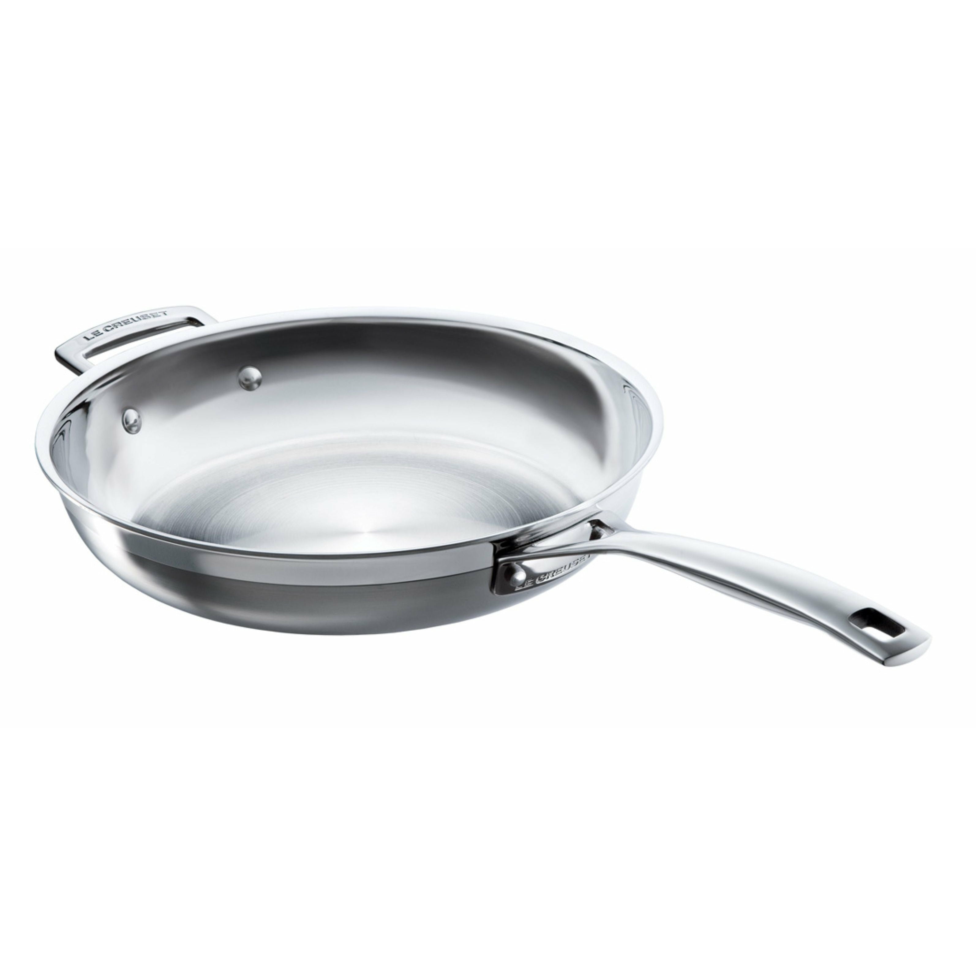 Le Creuset 3 Ply Stainless Steel Uncoated Frying Pan With Helper Handle, 28 Cm