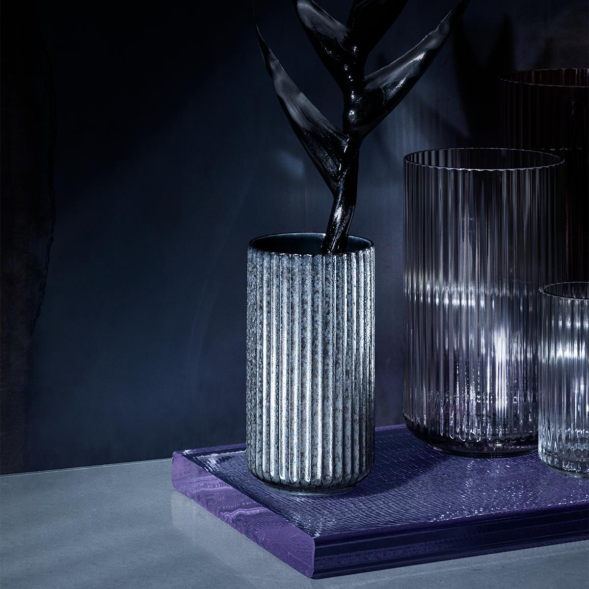 Lyngby Radiance Vase H20,5cm, Blue Faience