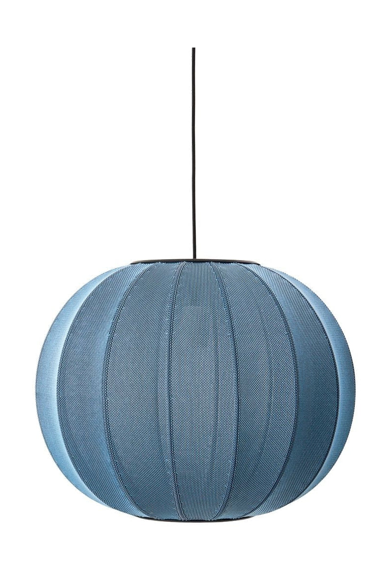 Made By Hand Knit Wit 45 Round Pendant Lamp, Blue Stone