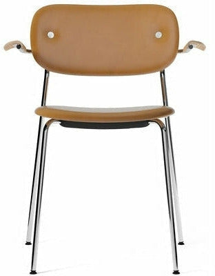 Audo Copenhagen Co Chair Full Upholstery With Armrest Natural Oak, Chrome/Dakar 0250