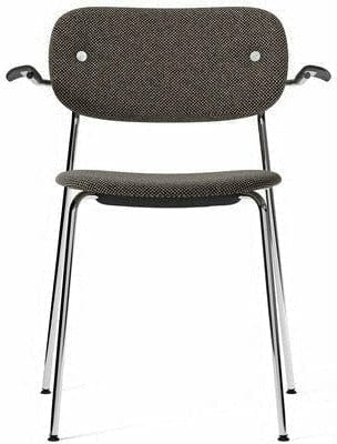 Audo Copenhagen Co Chair Full Upholstery With Armrest Black Oak, Chrome/Doppiopanama T14012/001