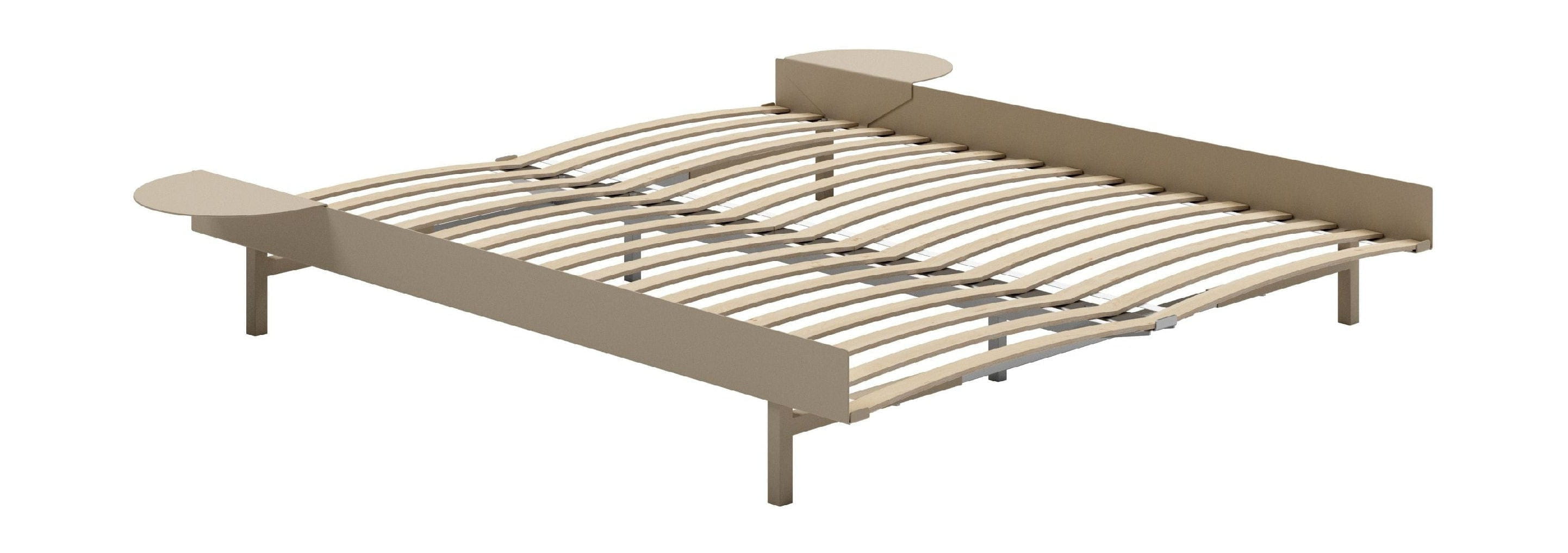 Moebe Bed With Bed Slats And 2 Bedside Tables 160 Cm, Sand
