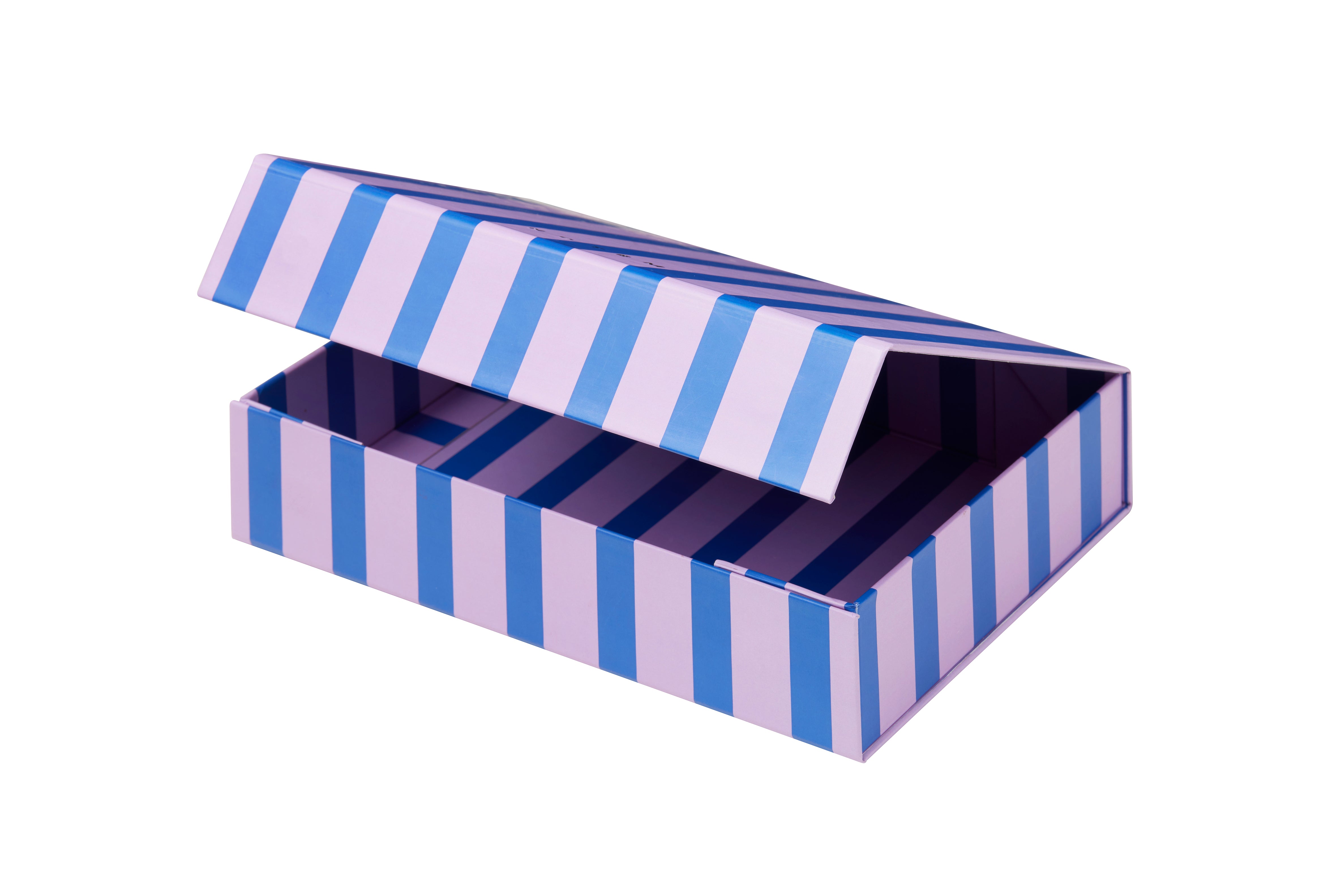Notem Studio Bille Box Medium, Blue And Lavendar Stripe
