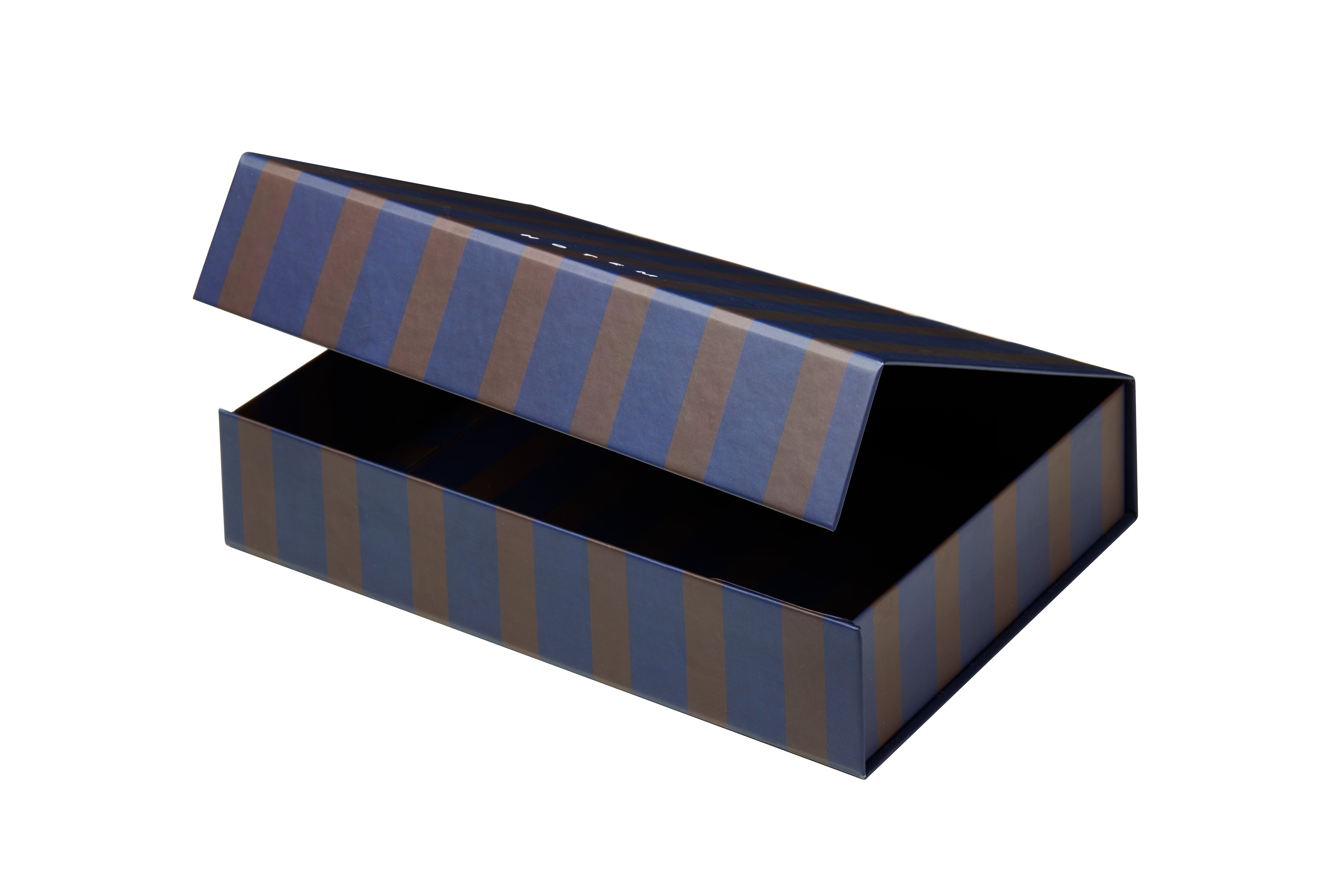 Notem Studio Bille Box Medium, Blue And Brown Stripe