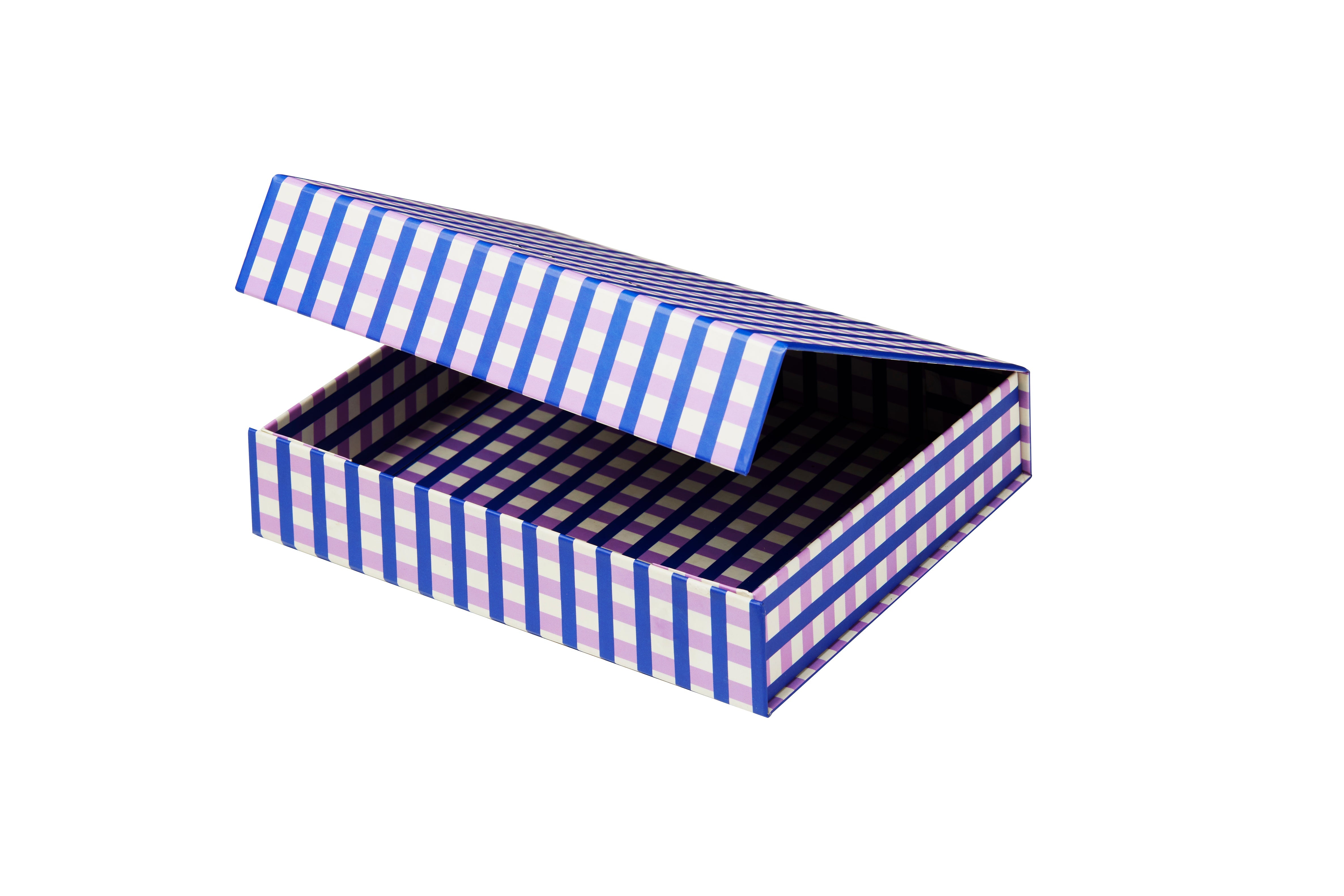 Notem Studio Bille Box Small, Blue And Lavender Check