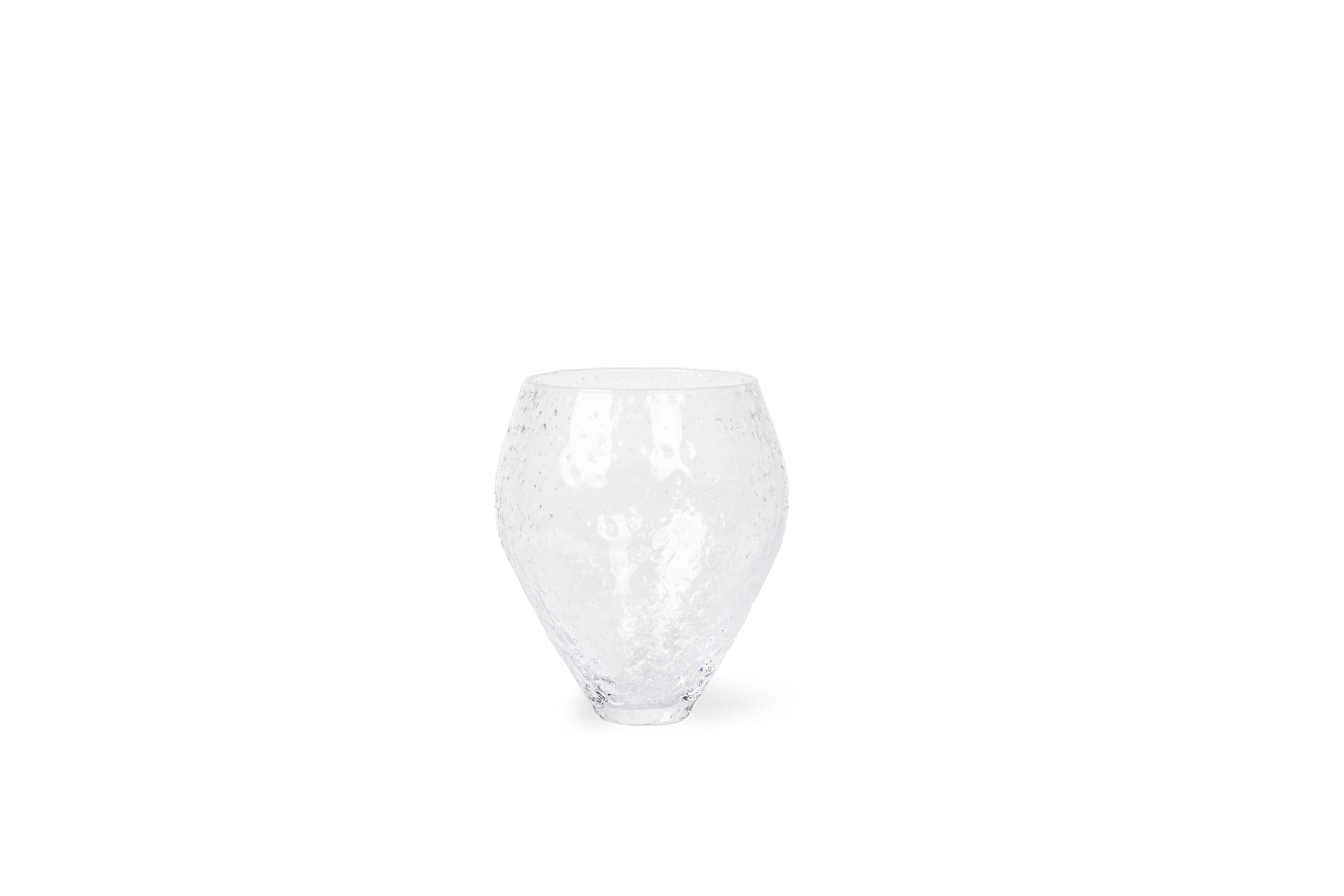 Ro Collection Crushed Glass Vase, Medium, Clear