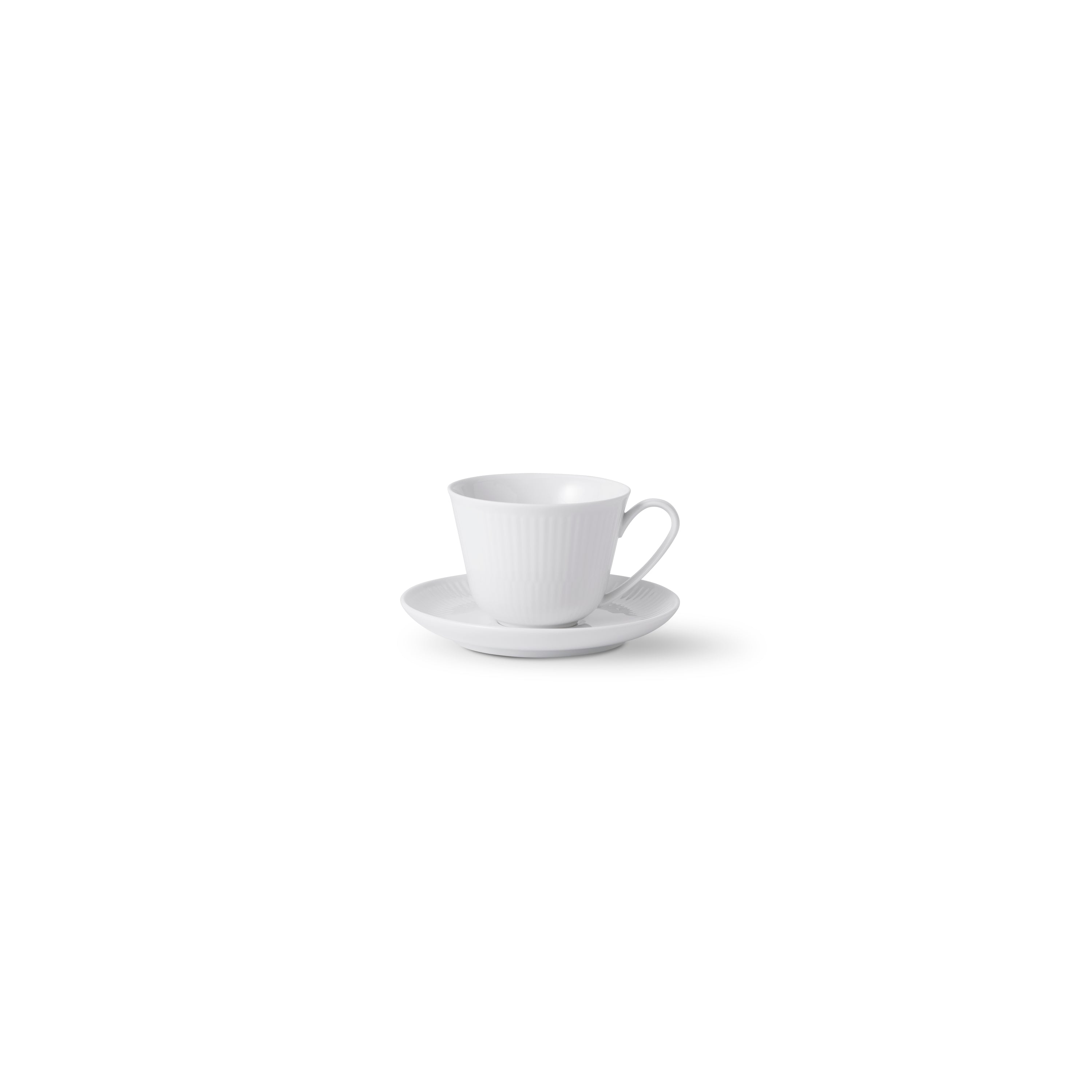 Royal Copenhagen White Ribbed Cup And Saucer 24 Cl