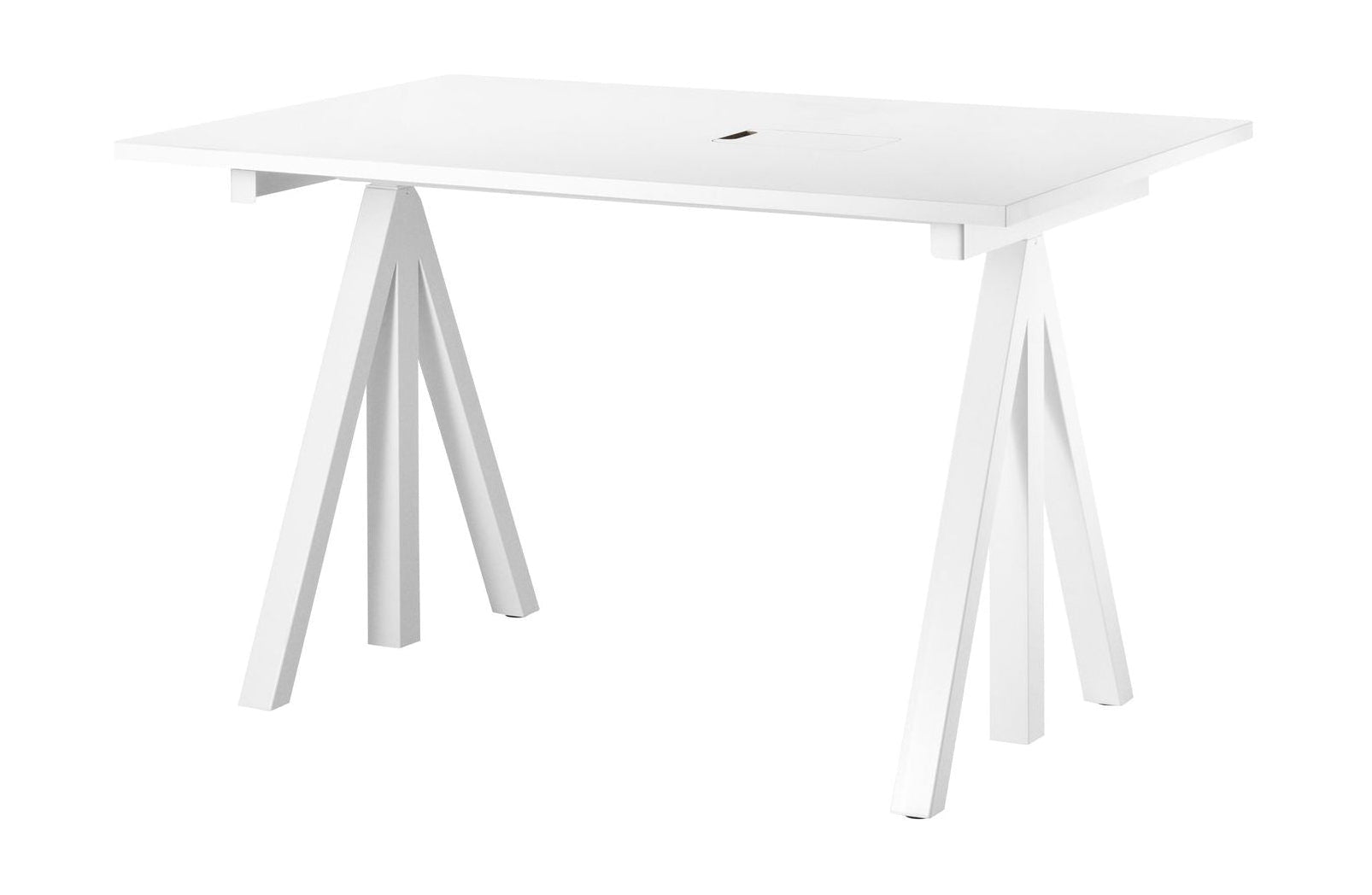 String Furniture Height Adjustable Work Table 78x120 Cm, White Laminate