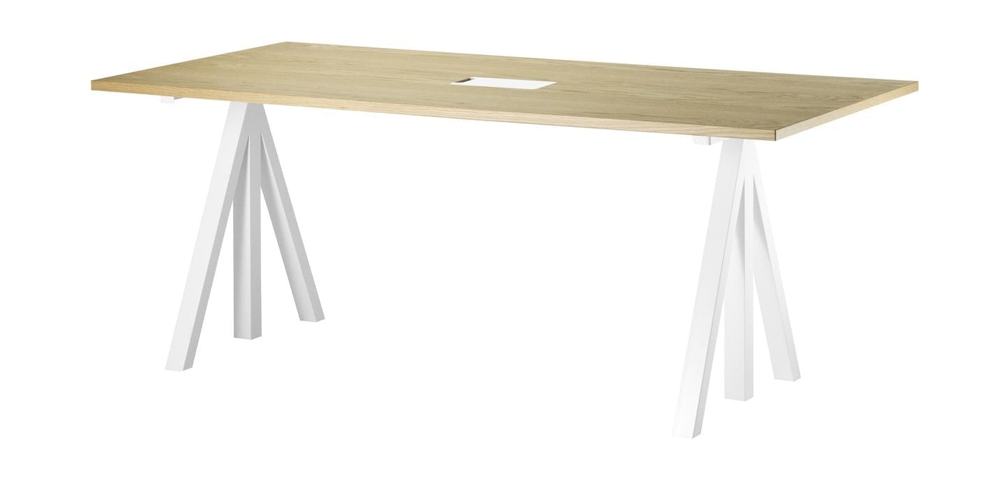 String Furniture Height Adjustable Work Table Oak, 90x180 Cm