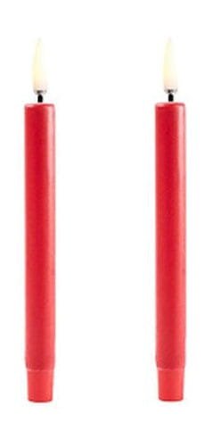 Uyuni Lighting Led Mini Rod Candle 3 D Flame 2 Pcs. 1,3x13,8 Cm, Red