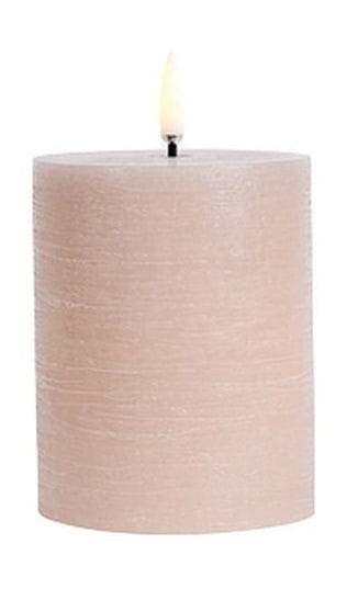 Uyuni Lighting Led Pillar Candle 3 D Flame 7,8x10,1 Cm, Beige Rustic