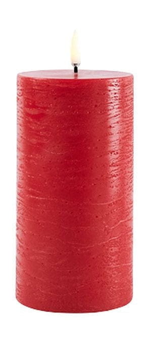 Uyuni Lighting Led Pillar Candle 3 D Flame 7,8x15 Cm, Red Rustic