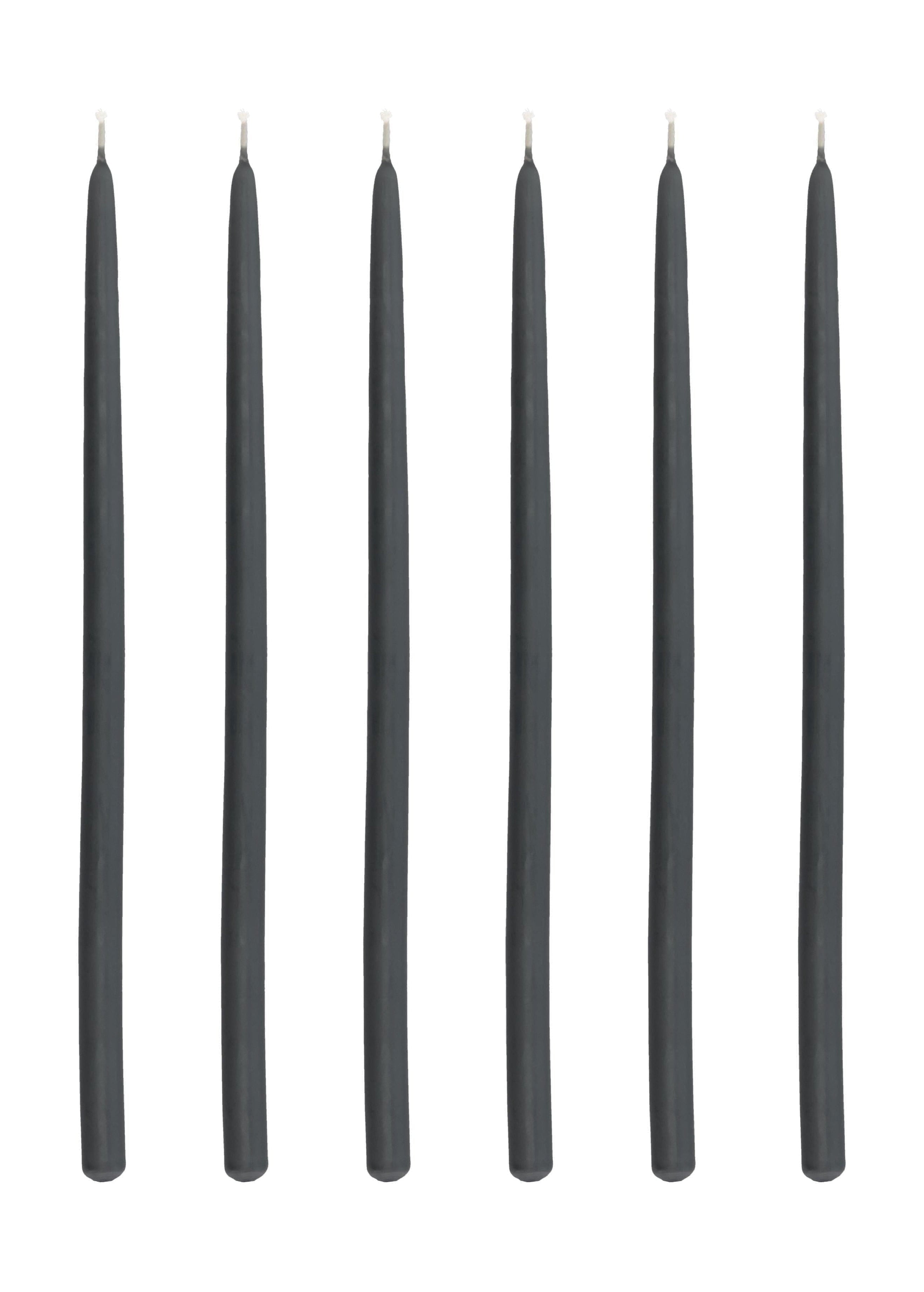 Villa Collection Altri Pointed Candle Set Of 6 øx H 1,2x30, Black