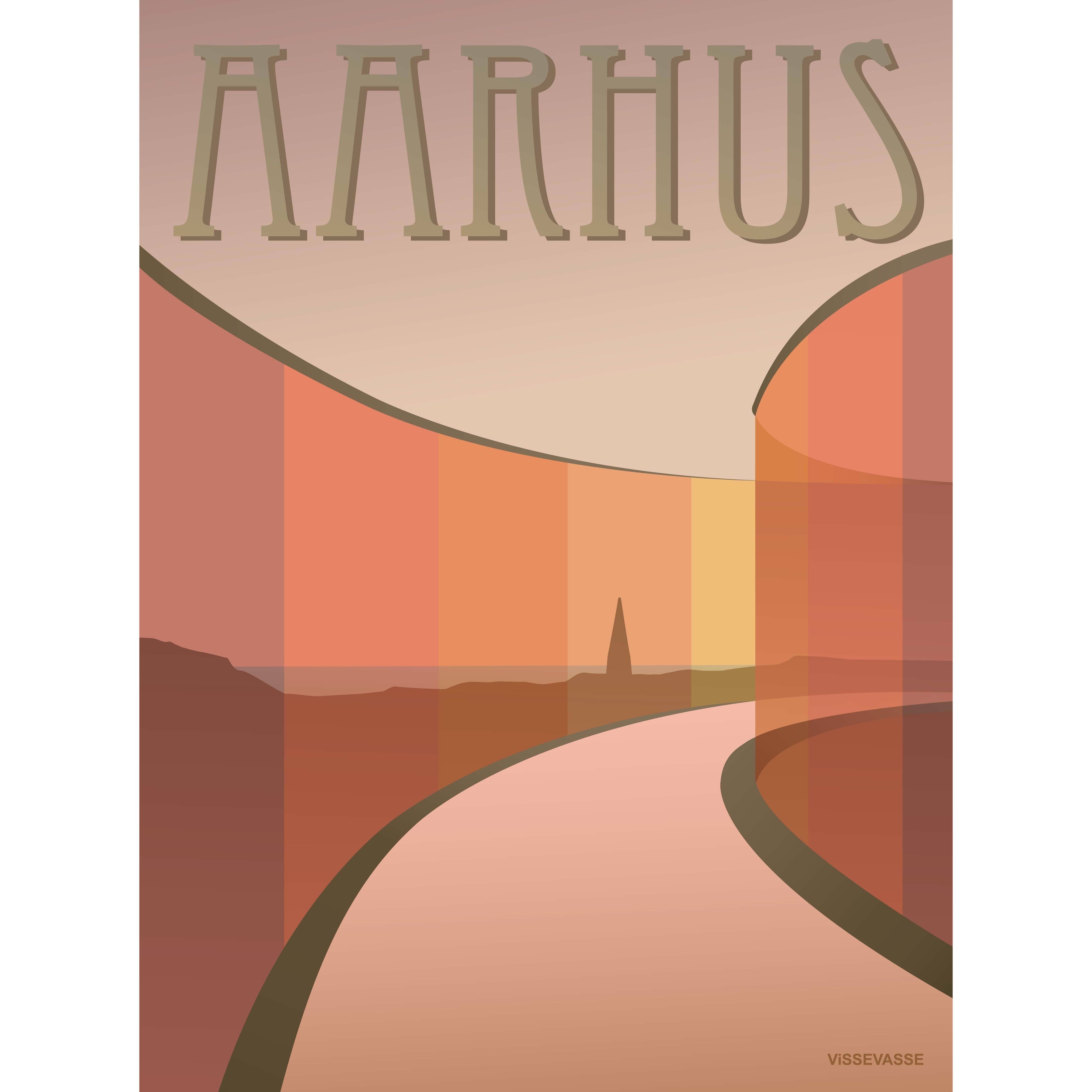 Vissevasse Aarhus Aros Poster, 15 X21 Cm