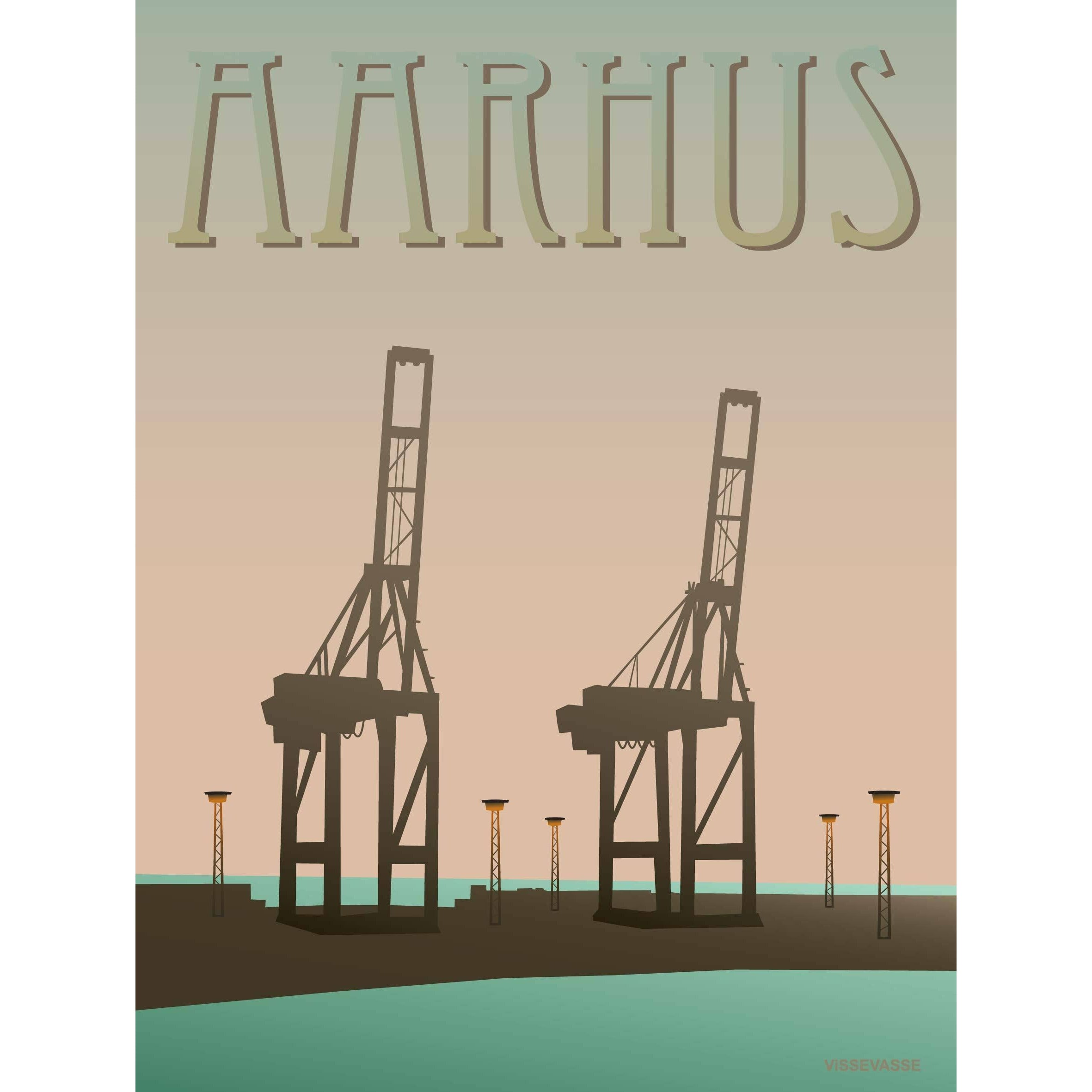 Vissevasse Aarhus Harbour Poster, 30 X40 Cm