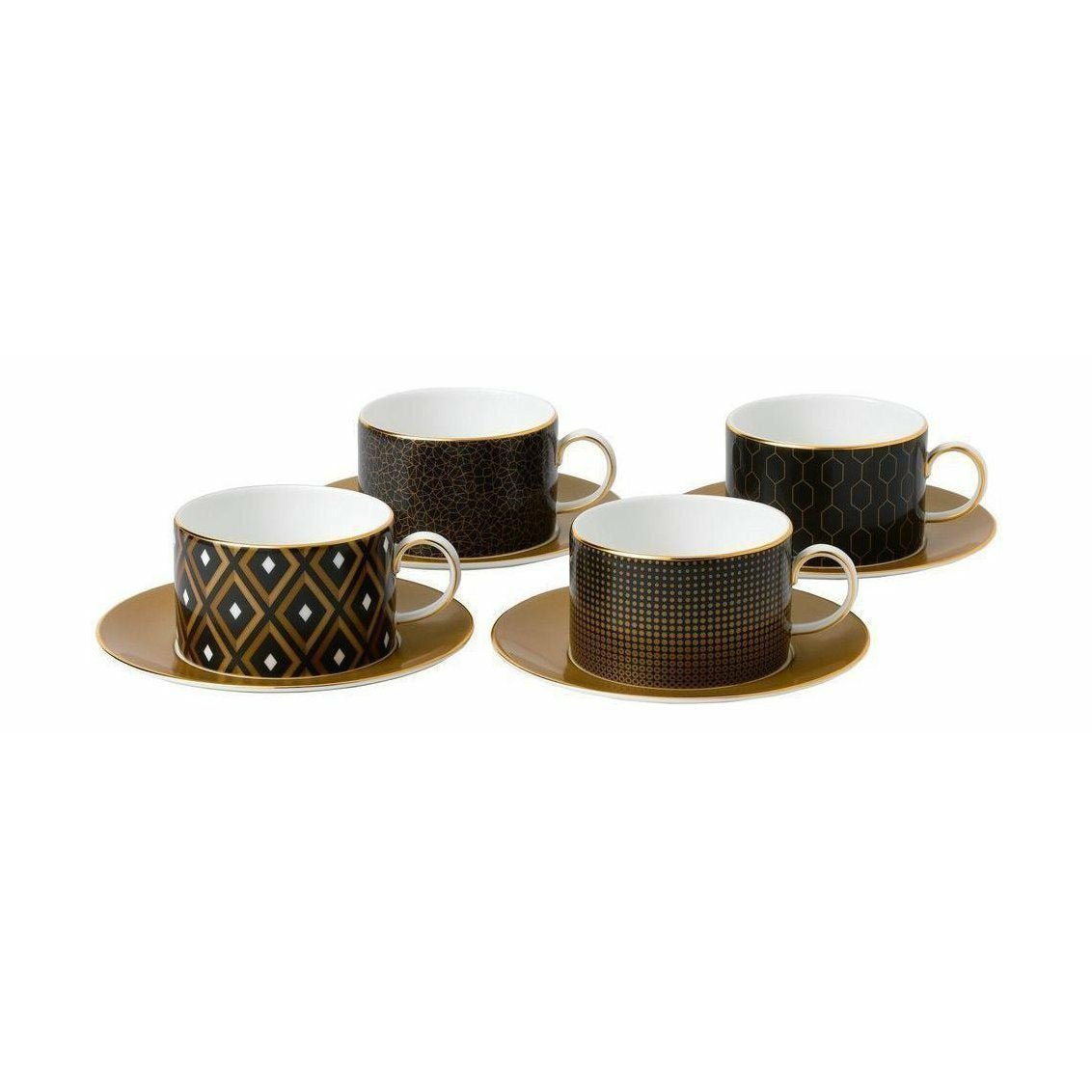 Wedgwood Arris Teacup 0.18 L & Saucer Set Mixed Patterns 4pcs Gift Box