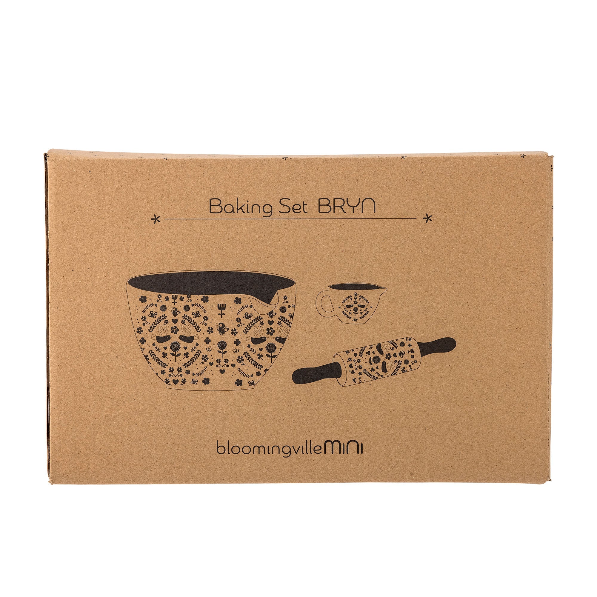 Bloomingville Mini Bryn Baking Conjunto, marrom, grés