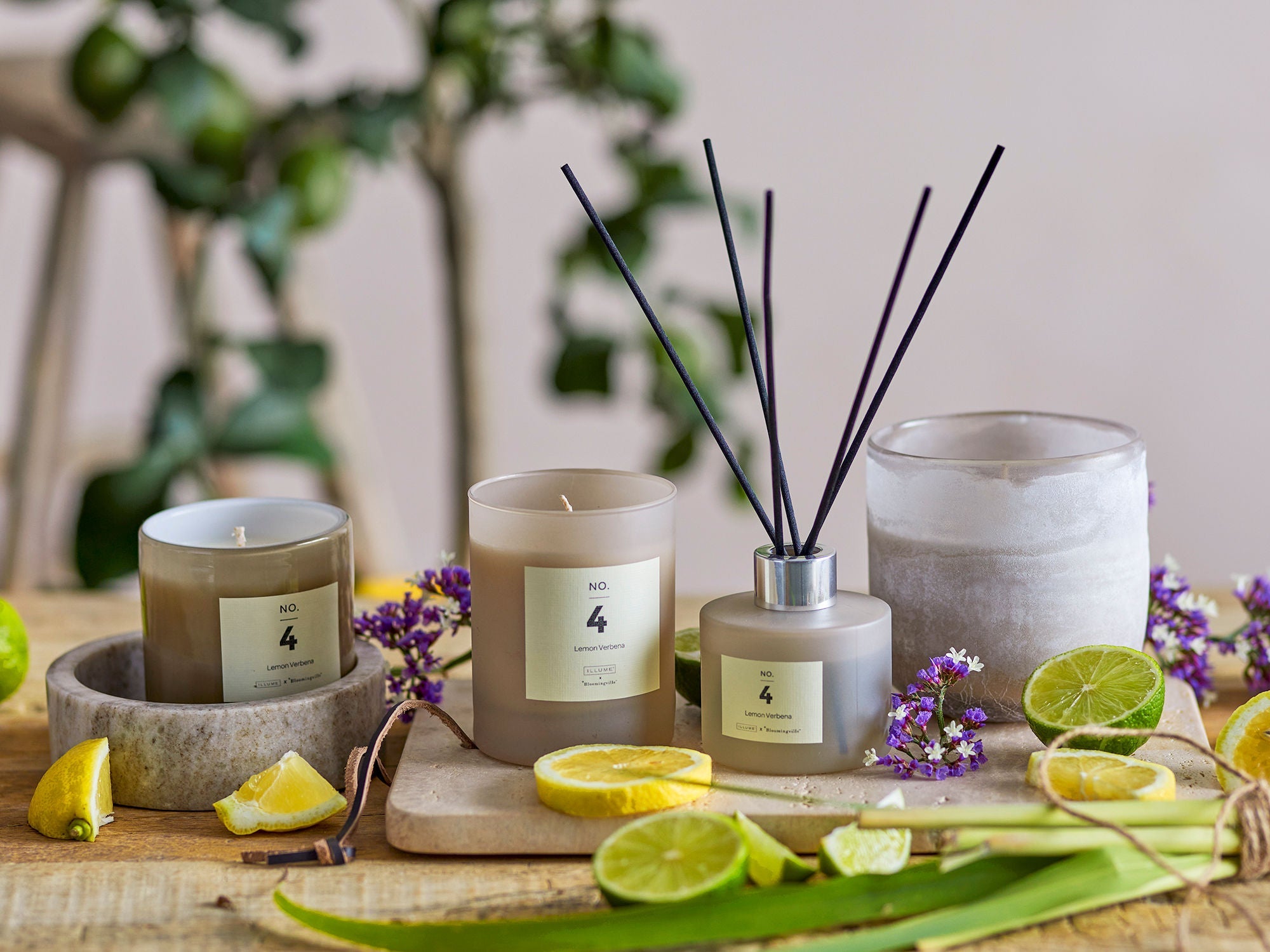 Illume X Bloomingville No.4-Lemon Verbena duft diffusor, natur, væske