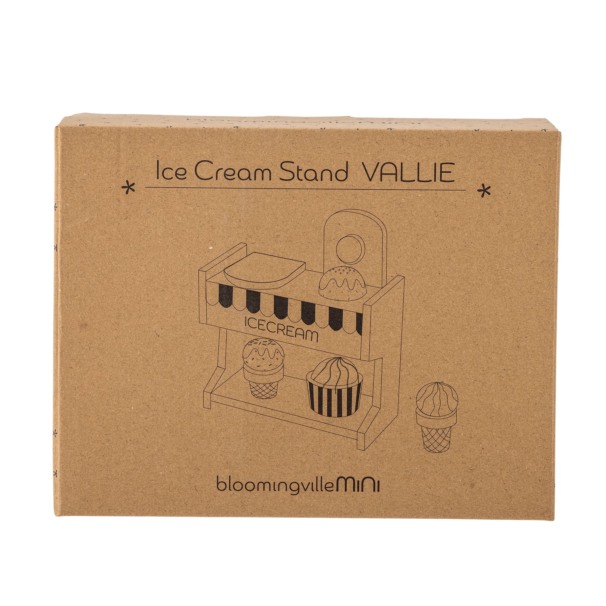 Bloomingville Mini Vallie Toy Ice Cream Stand, bleu, FSC®100%, Lotus