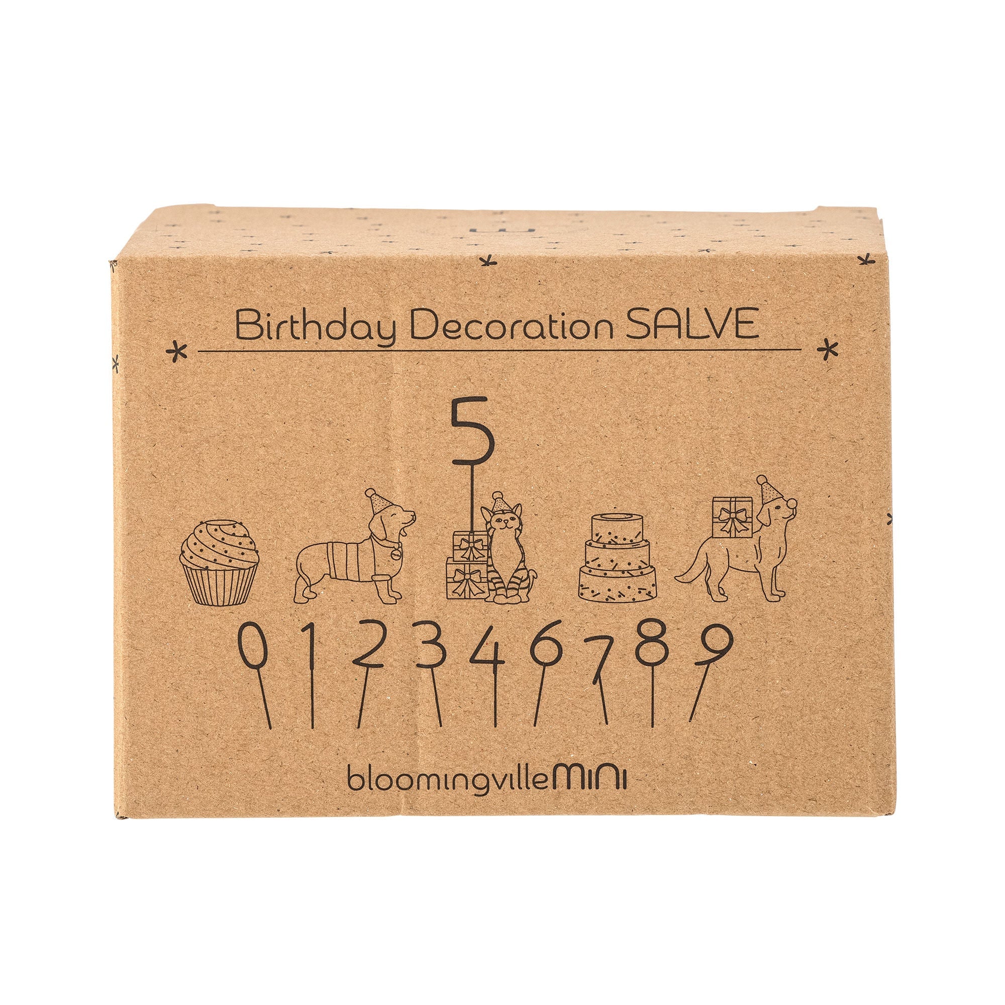 Bloomingville Mini Salve Birthday Decoration, White, Polyresin