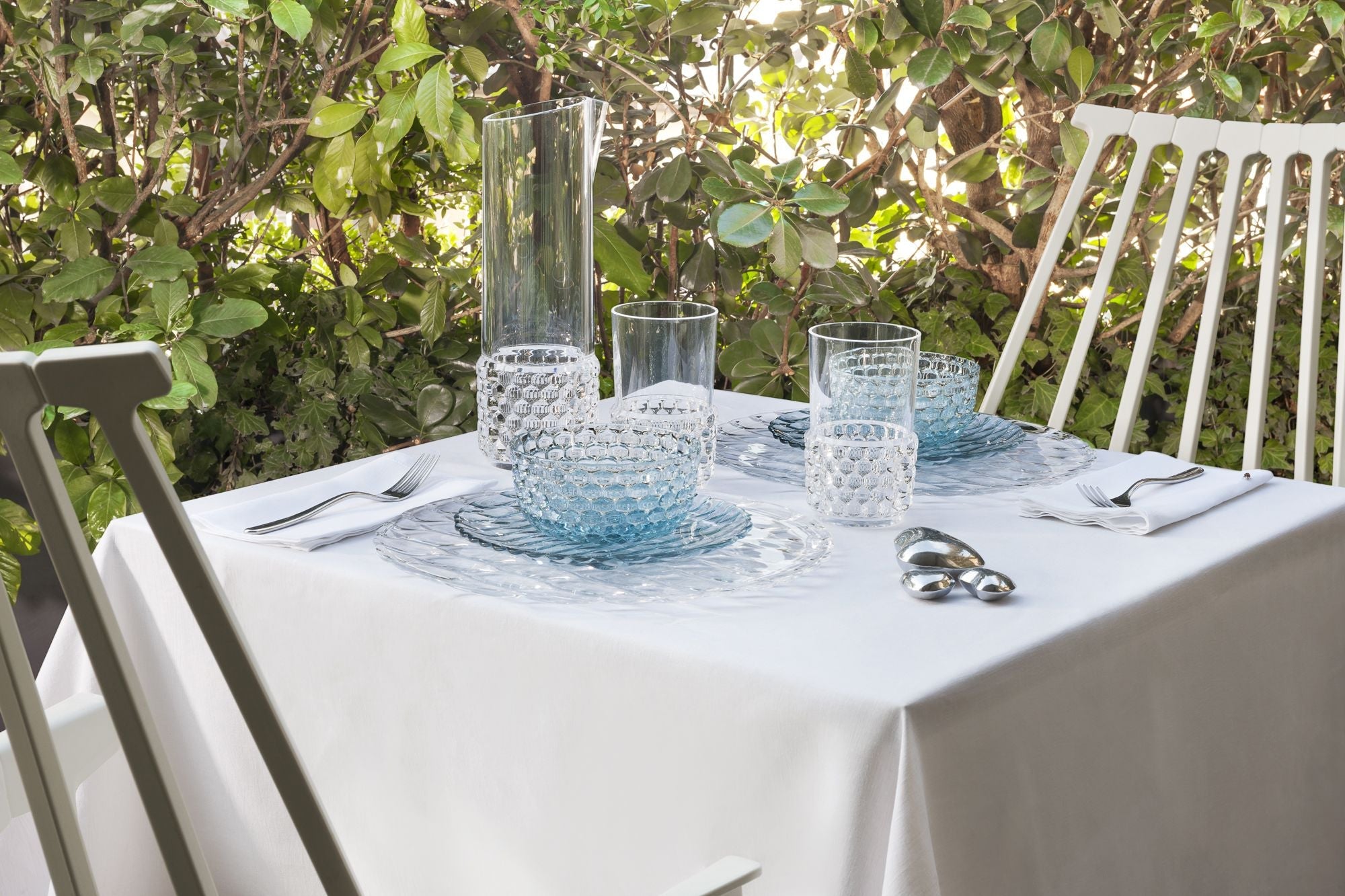 Ensemble de famille Kartell Jellies de 4 verres de boissons longs, bleu clair