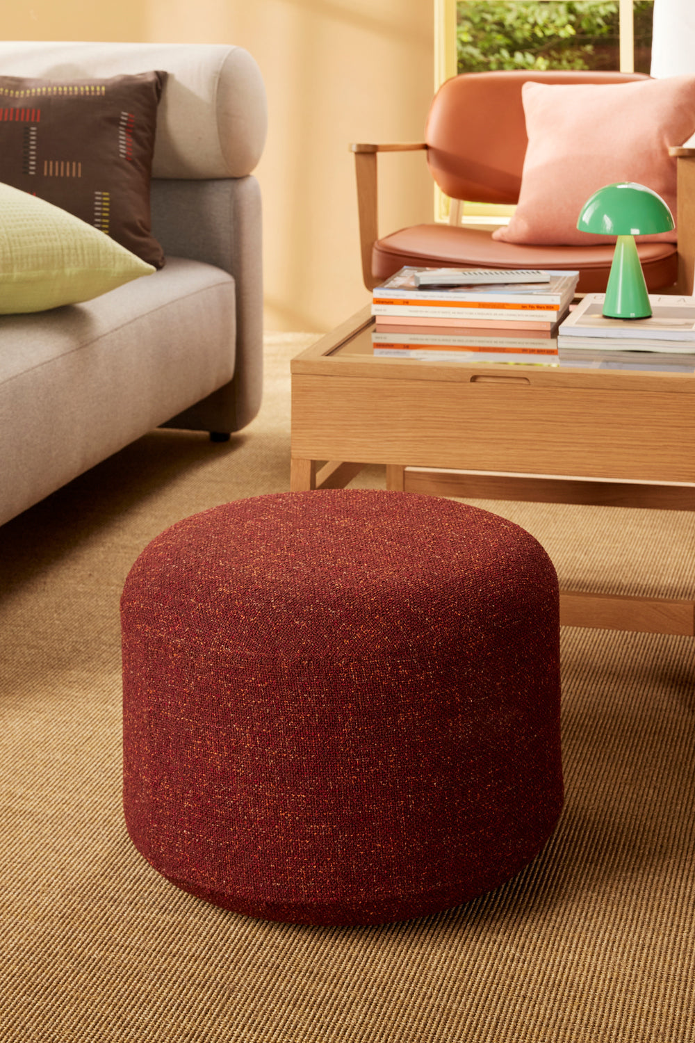 Hübsch Marshmellow Pouf Pequeno, Vermelho 