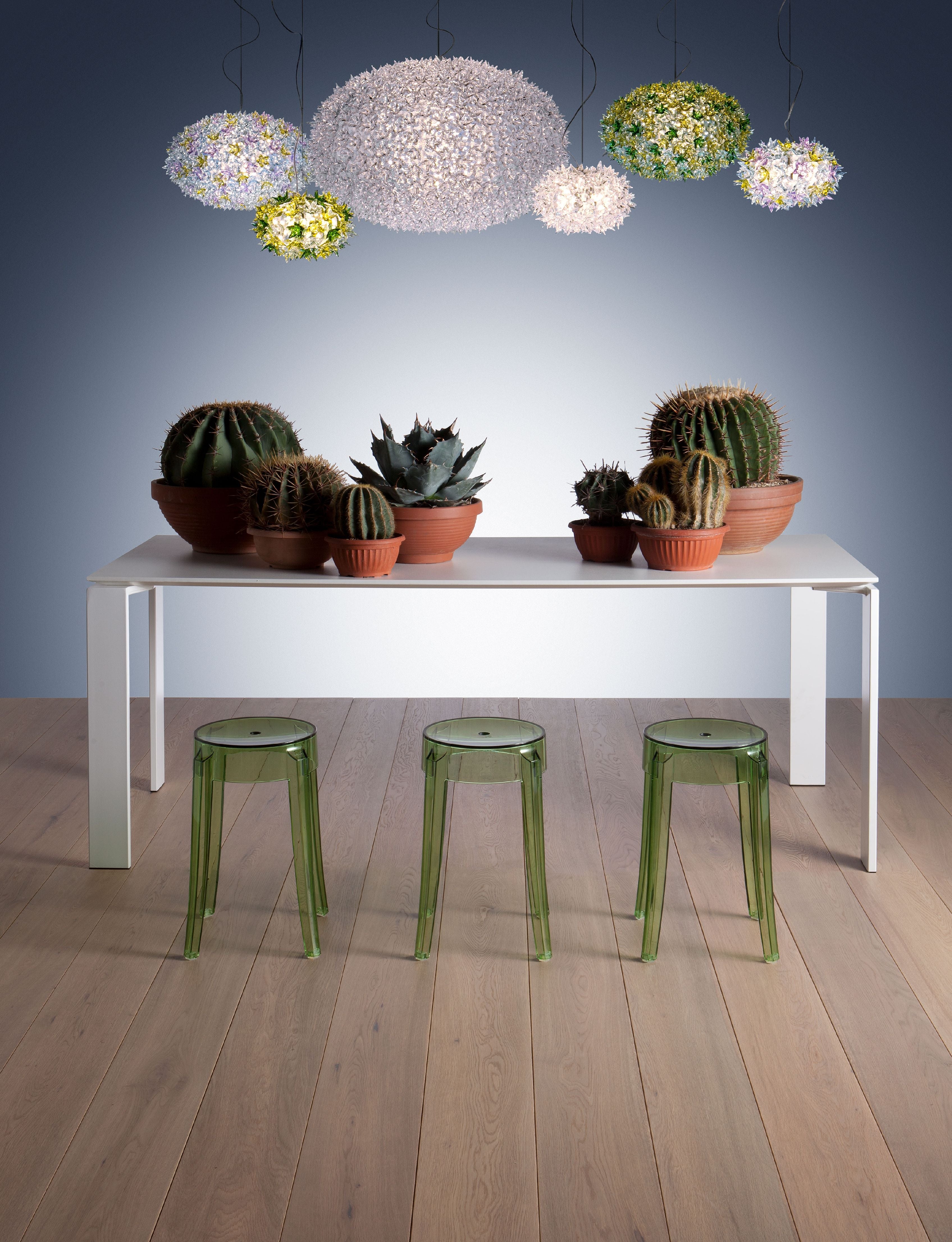 Kartell fyra skrivbord 223x79 cm, aluminium/vit