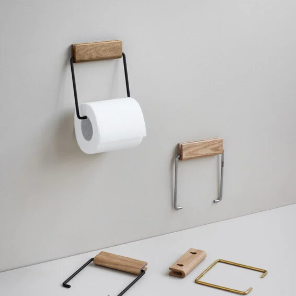 Moebe Toilet Paper Holder, Oak/Steel