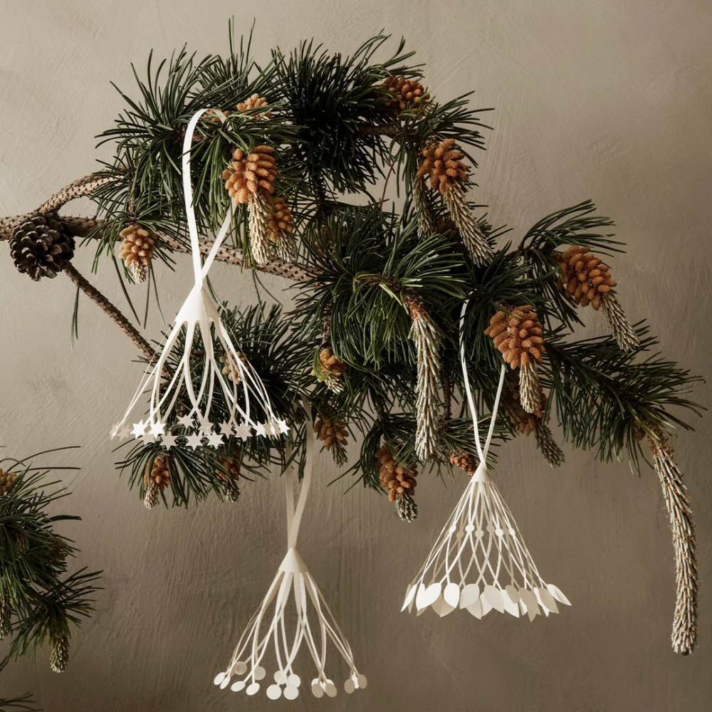 Pompon en papier de Noël Ferm Living, lot de 3