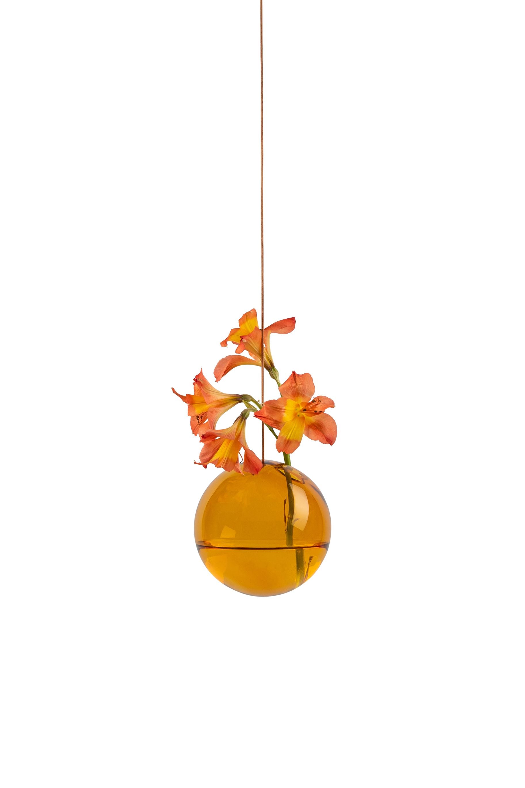 Studio About Hanging Flower Bubble Vase Medium, Amber