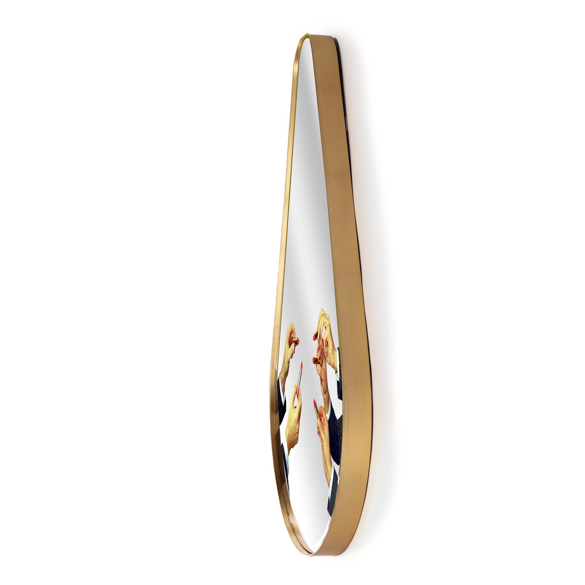 Seletti Toiletpaper Spiegel Gold Rahmen Birne, Lippenstifte