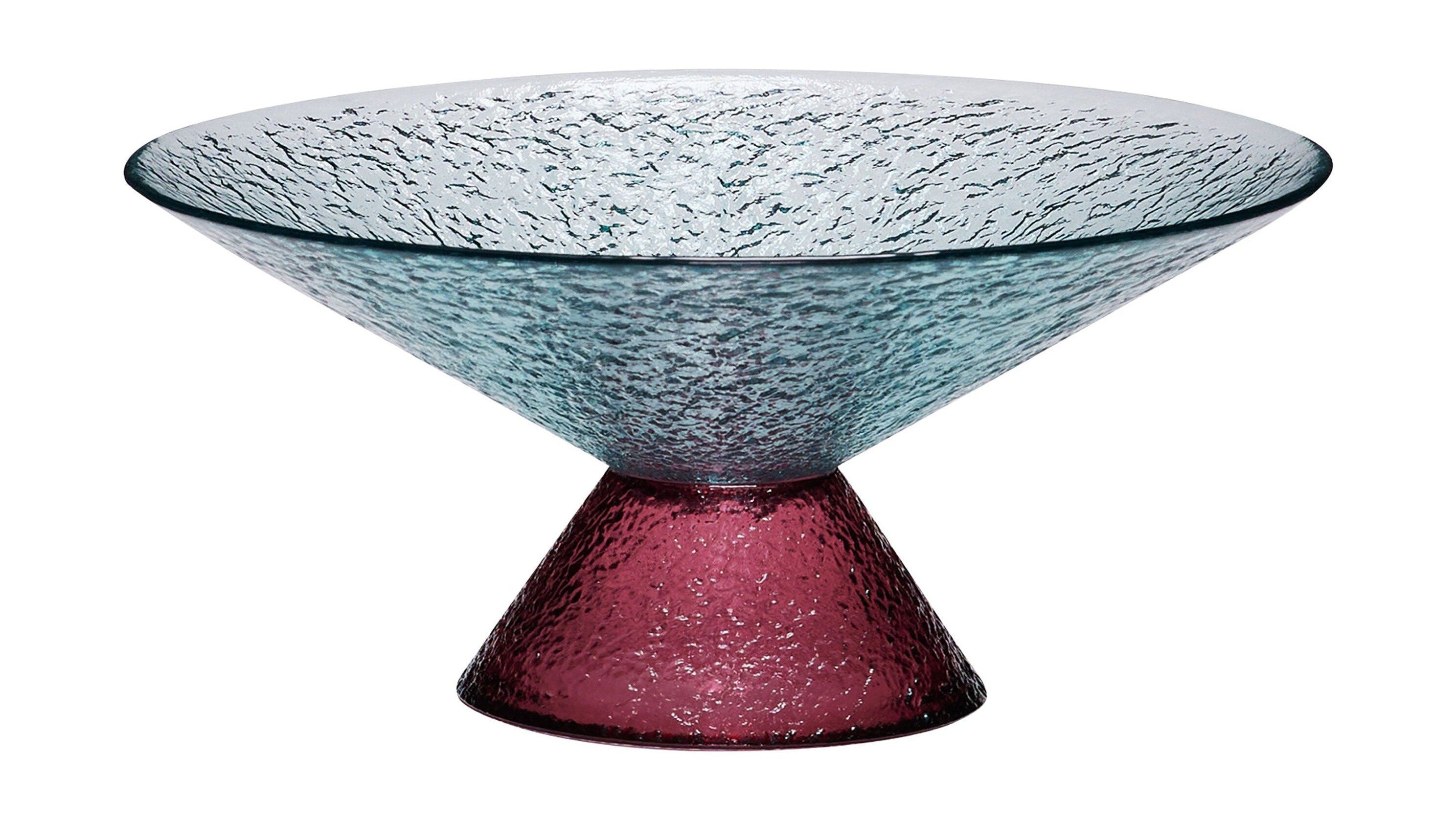 Hübsch Bonbon Glass Bowl Stor, blå/röd
