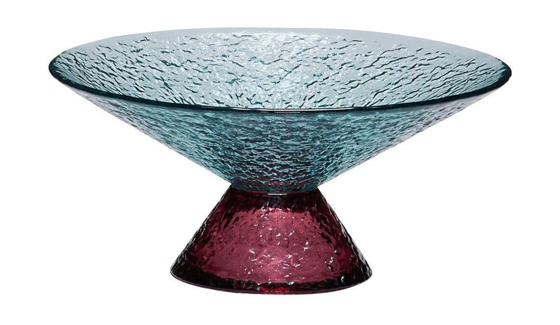 Hübsch Bonbon Glass Bowl Medium, azul/rojo
