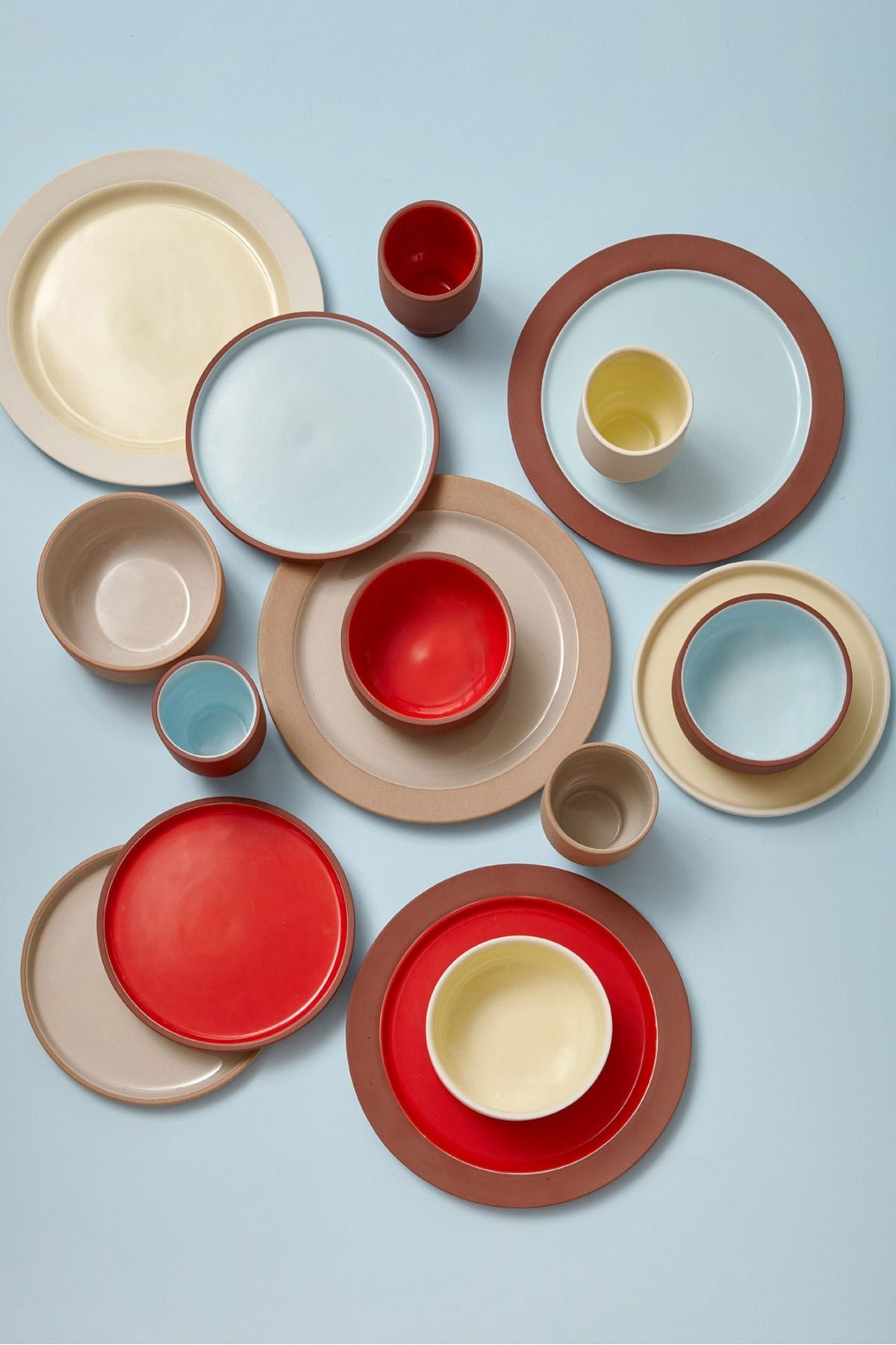 Studio über Clayware -Set von 2 Platten Medium, Terrakotta/Rot