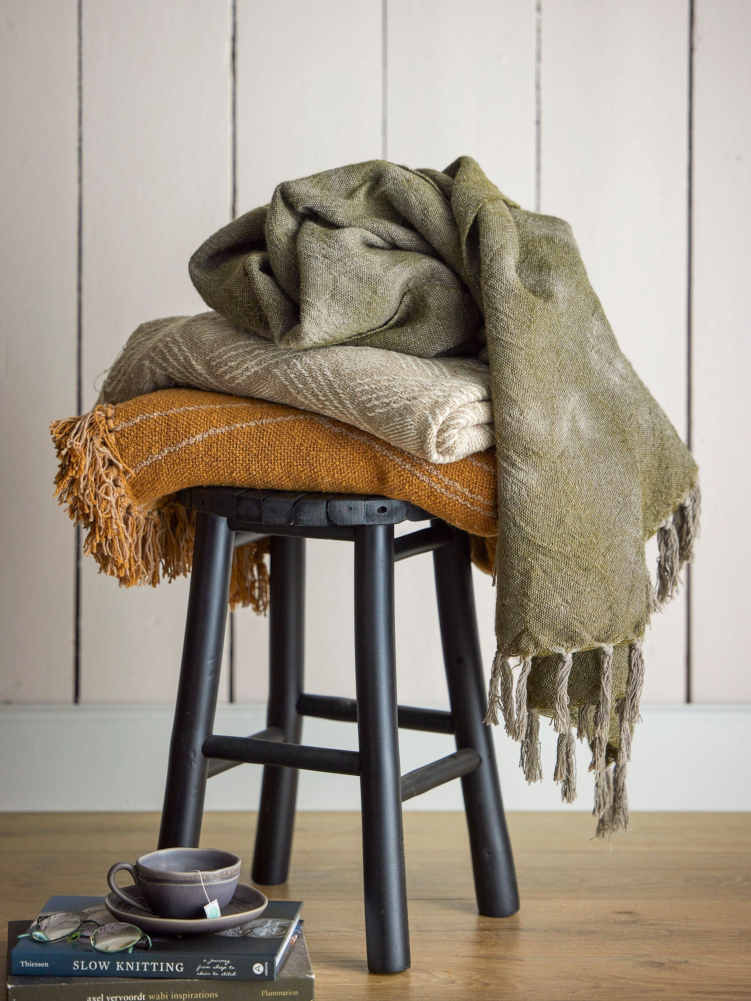 Bloomingville Ginger Throw, Green, Wool