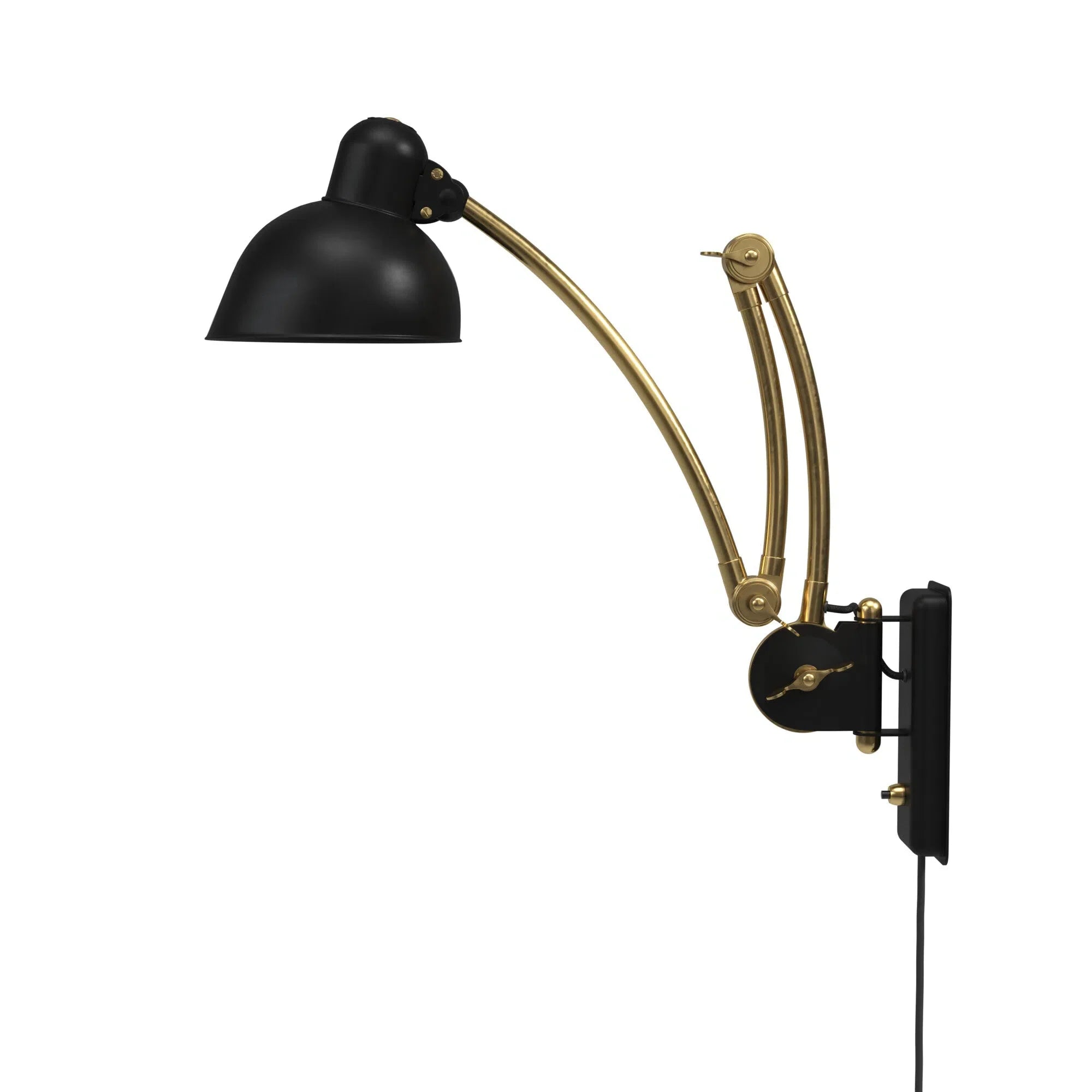 Fritz Hansen Kaiser Idell 6559-W Wandlampe, Matt Black/Messing