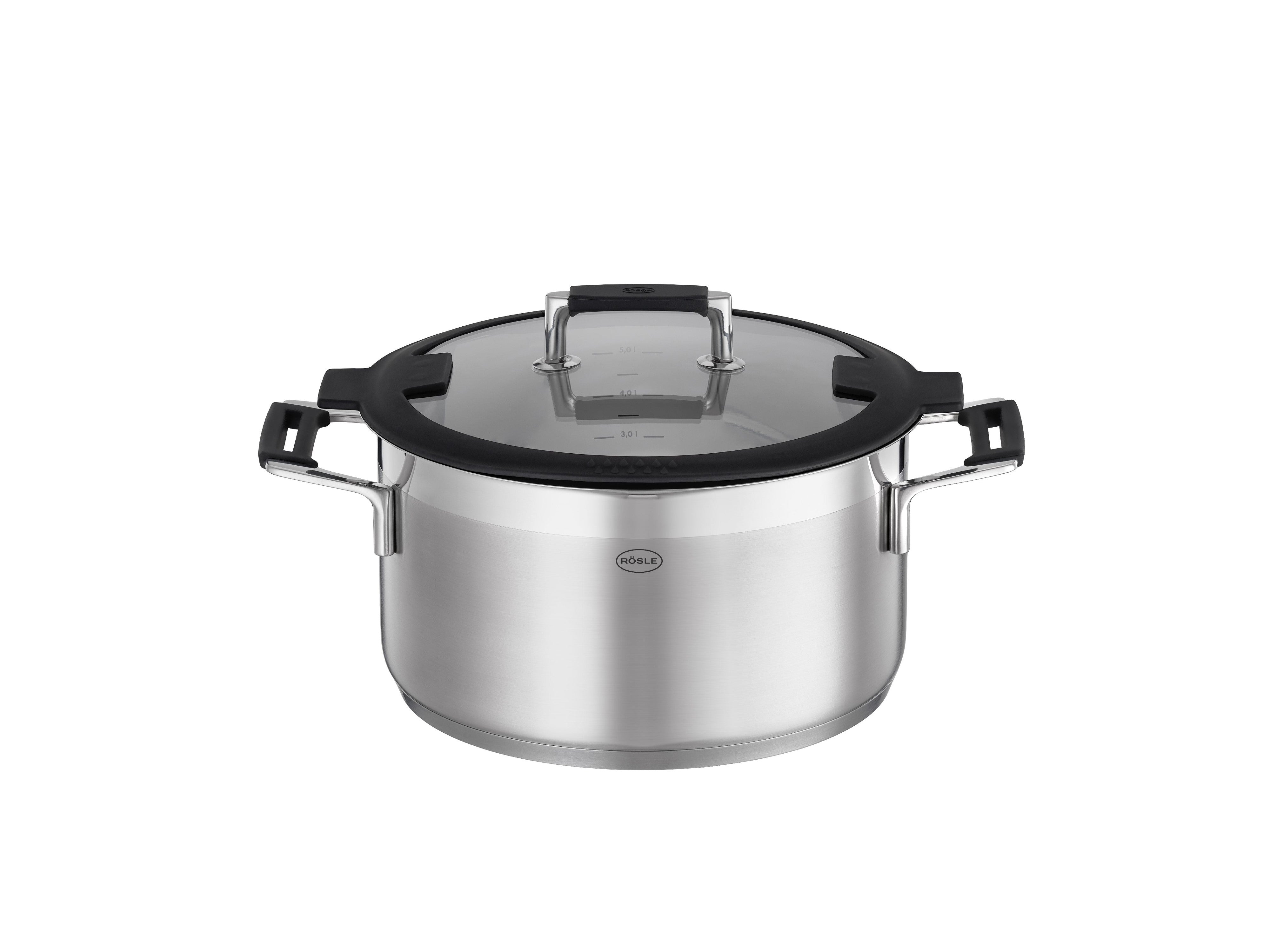 Rösle Silence Pro Pot avec couvercle en verre, Ø 24 cm 5,8 litre