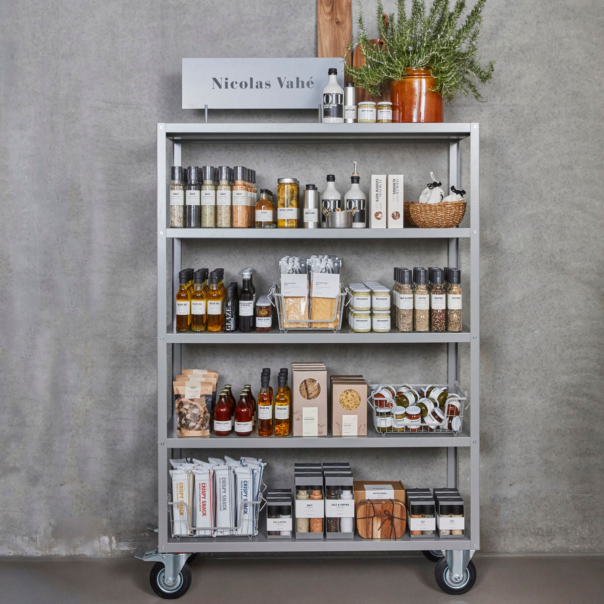 Nicolas Vahe Shelving unit w. 4 wheels, NVTrolley, Grey