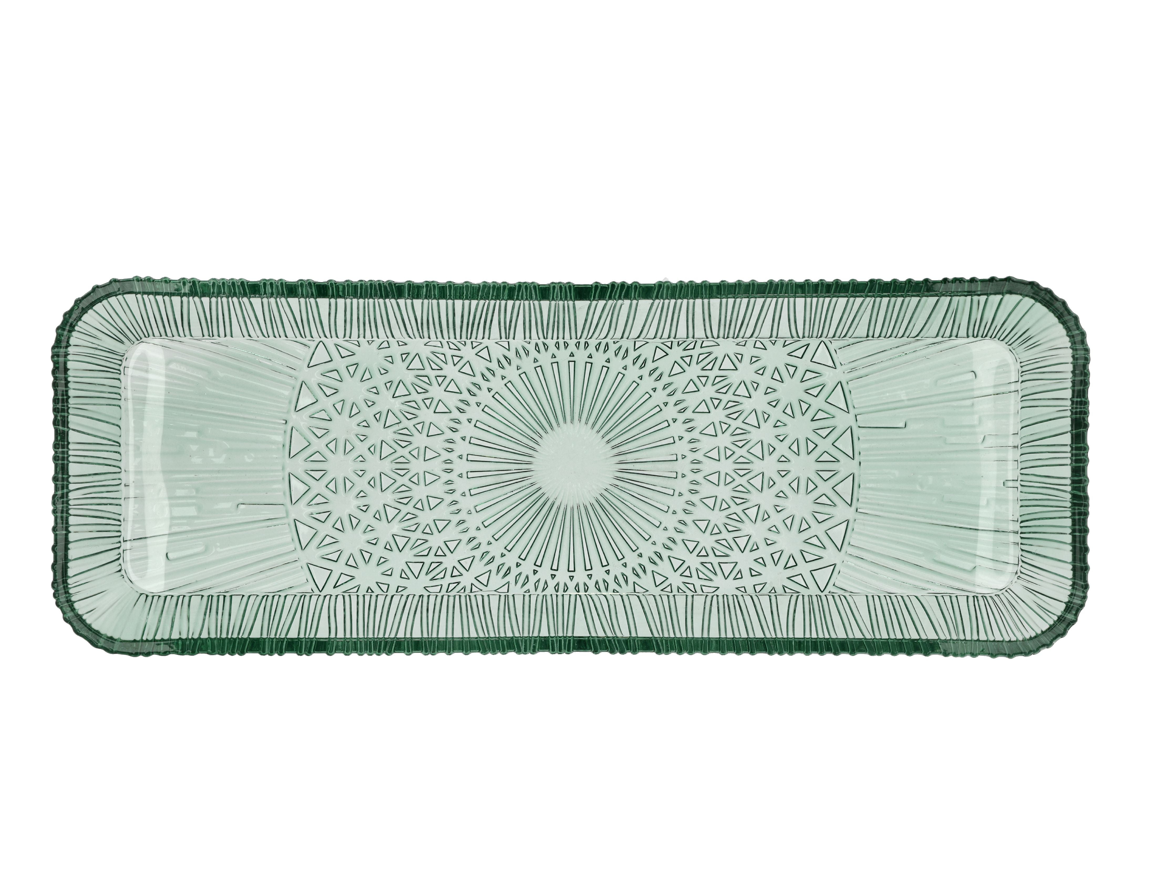 Bitz kusintha para servir plato rectangular 38 x 14 x 3 cm, verde
