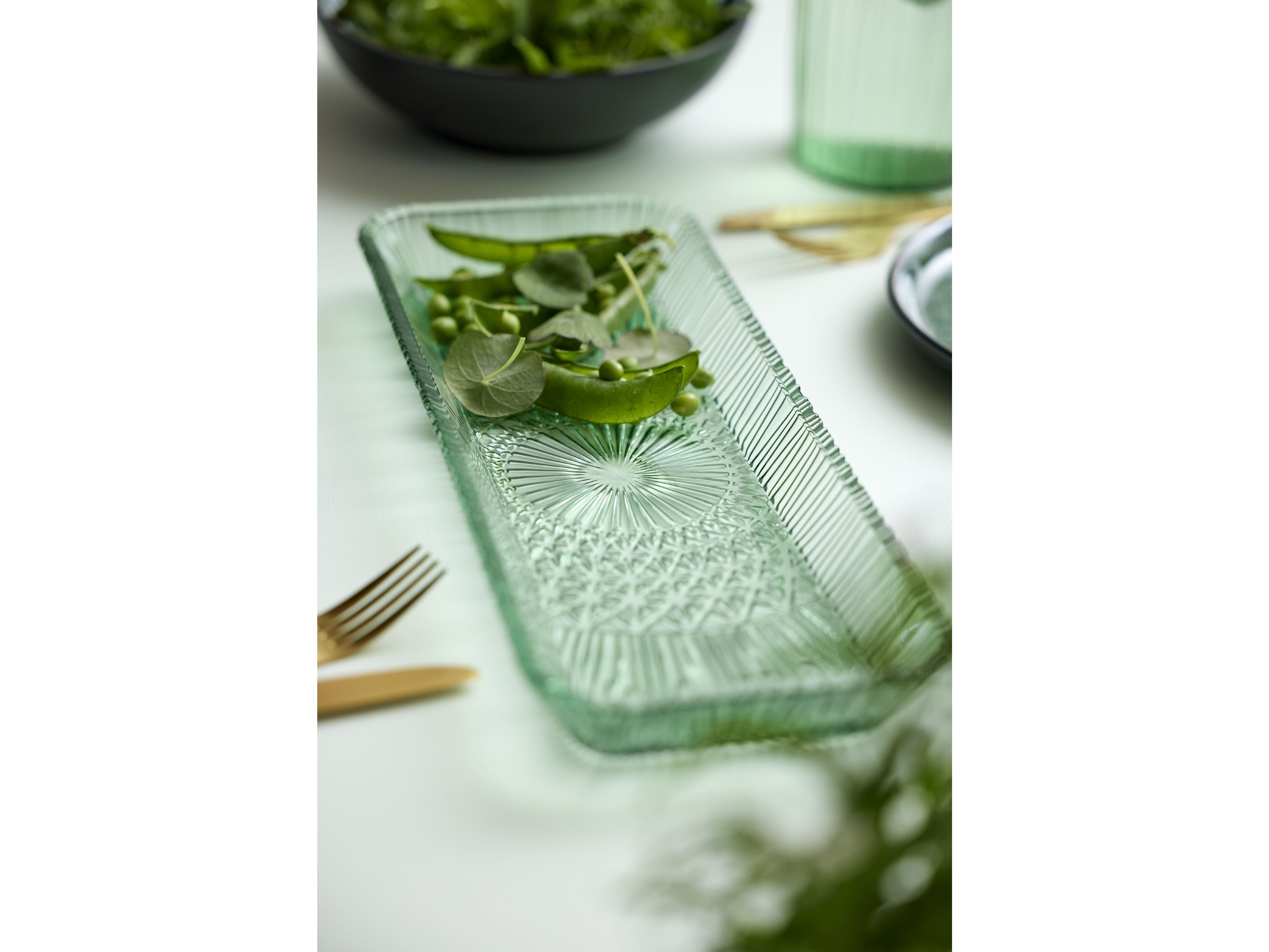 Bitz Kusintha Serving Dish Rectangular 38 X 14 X 3 Cm, Green