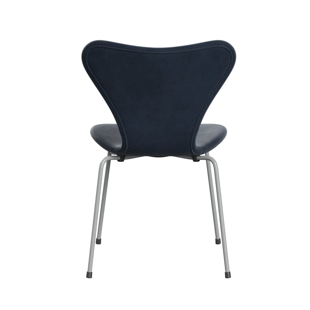 Fritz Hansen 3107 chaise pleine d'ameublement, neuf gris / belfast en velours gris bleu