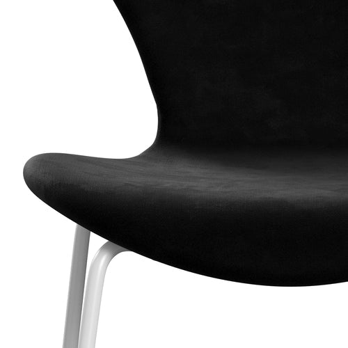 Fritz Hansen 3107 chaise pleine d'ameublement, blanc / belfast en velours noir